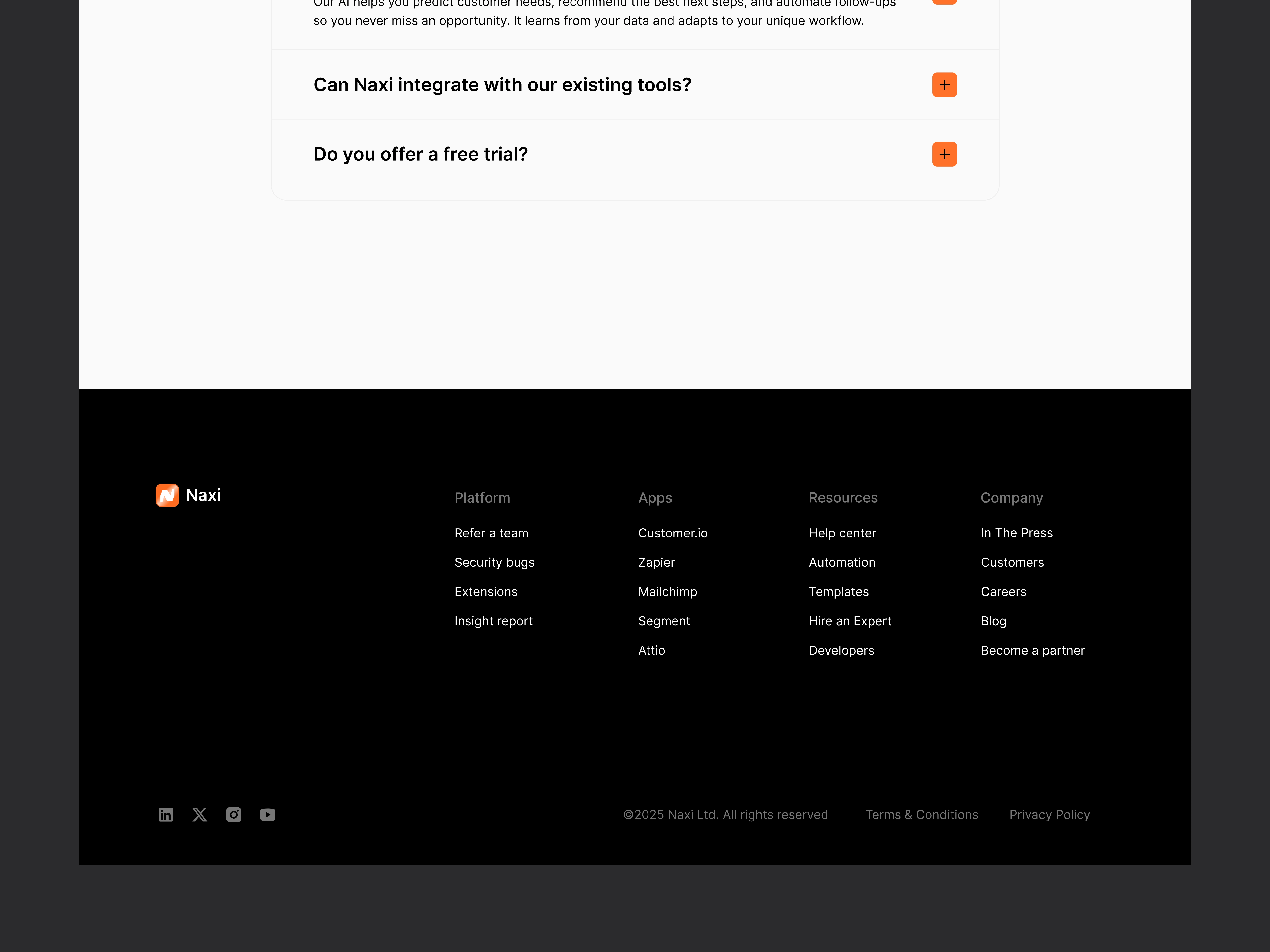 Footer section