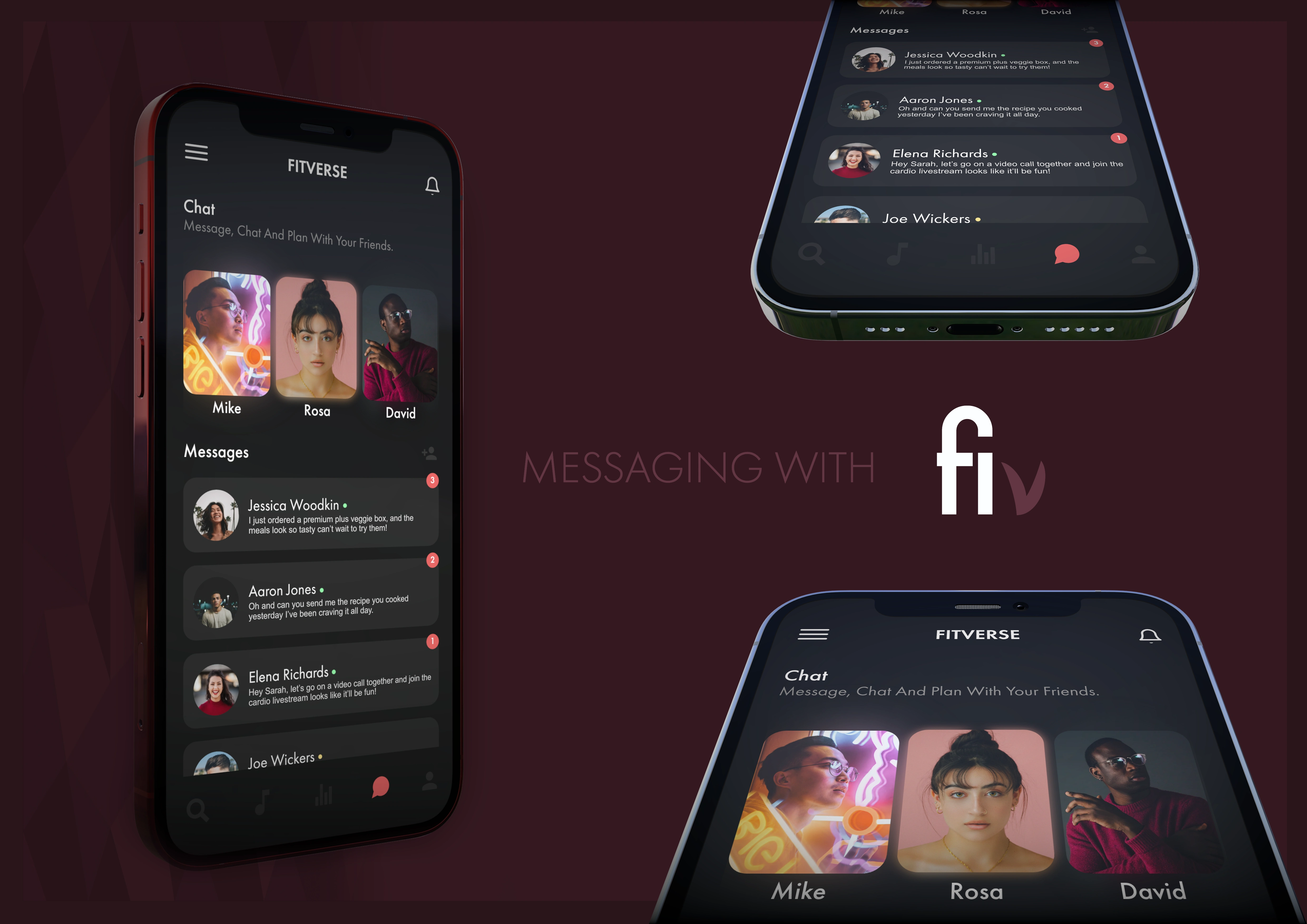 Here, I highlight the messaging section, which is the core part of the app where a community will be established and catered to. The goal is to provide a comfortable space for sharing your journey with others.