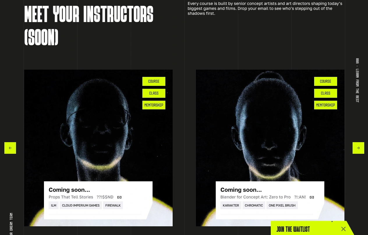 Mentors section
