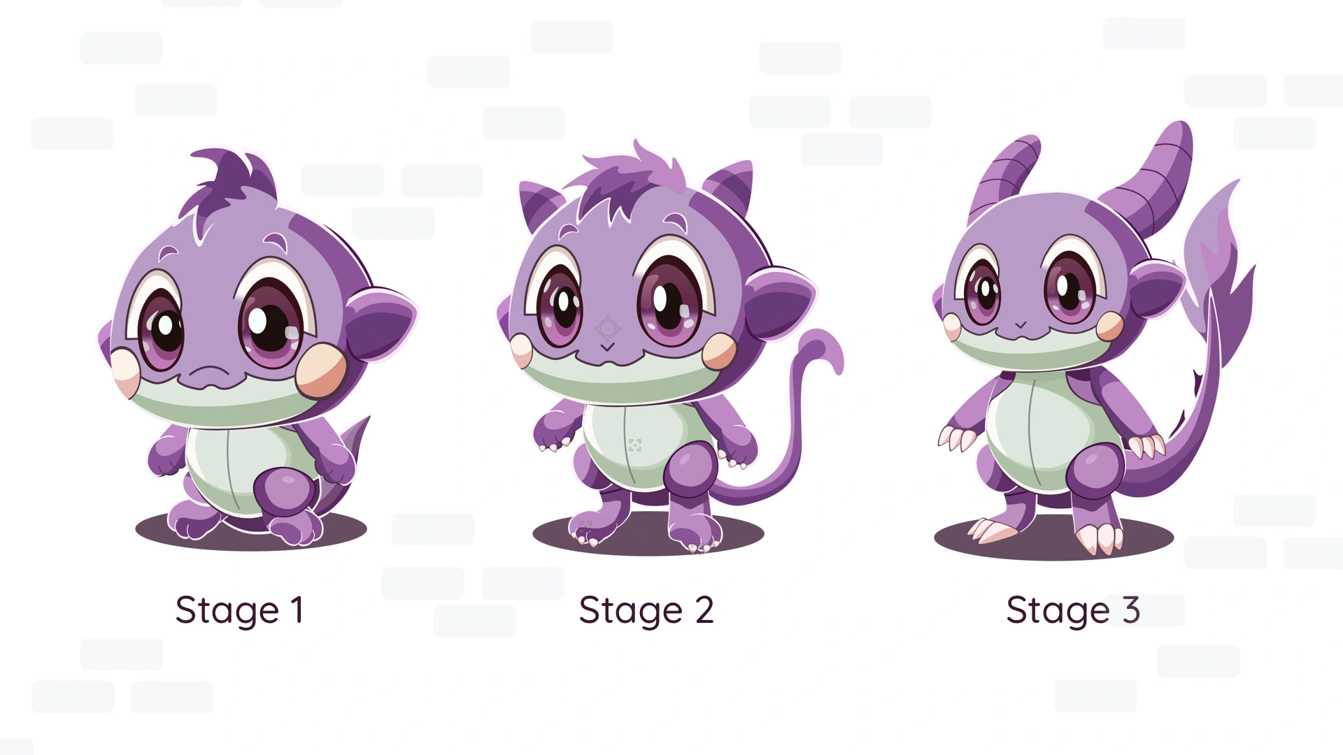 3 stages of character evolution (Sketch app)