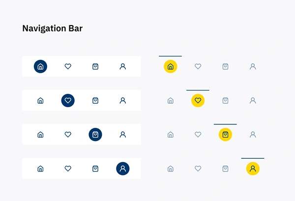 Navigation bar variations