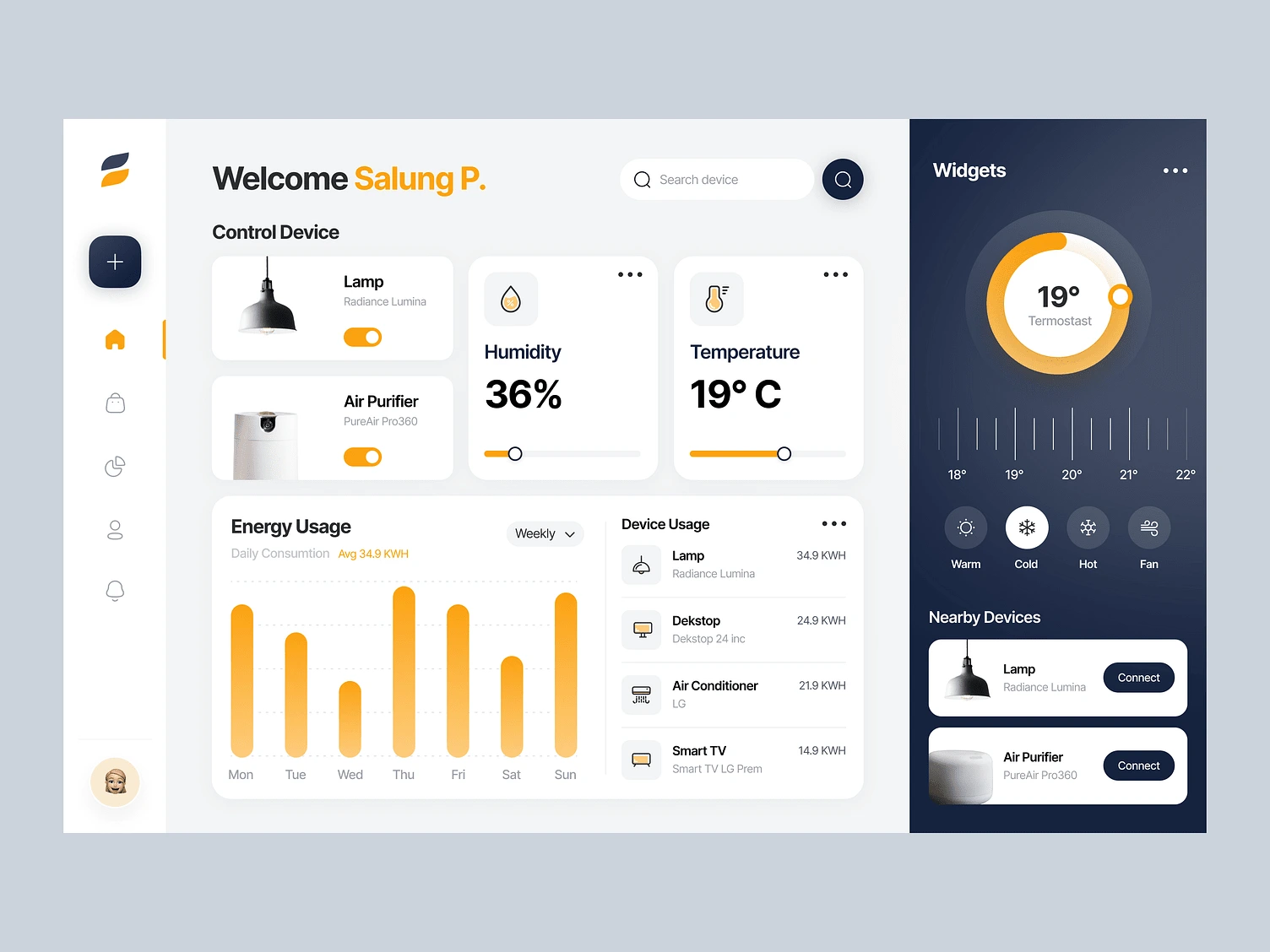 Smart home dashboard