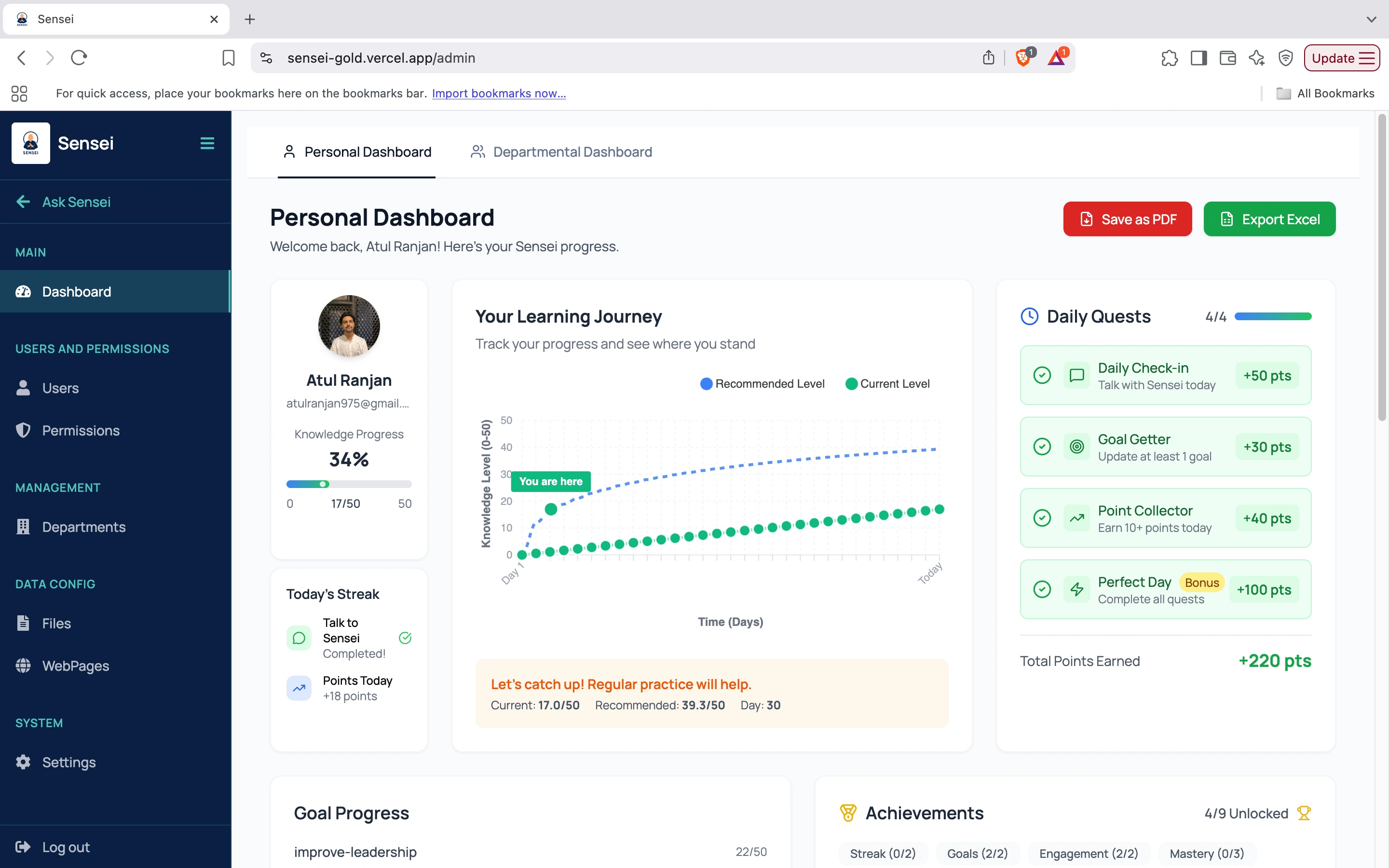 The Sensei Dashboard