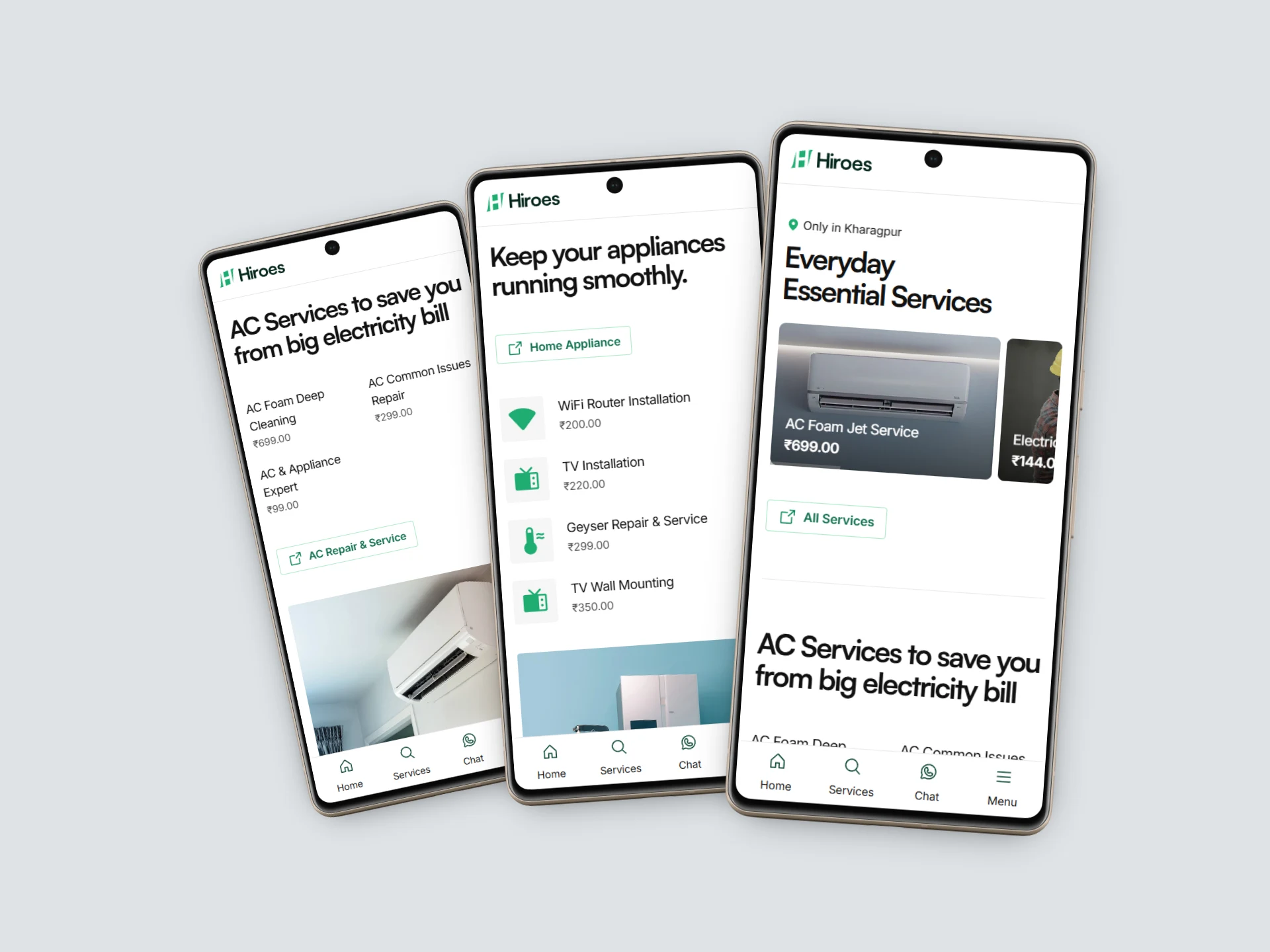 Home page view on mobile—presentation