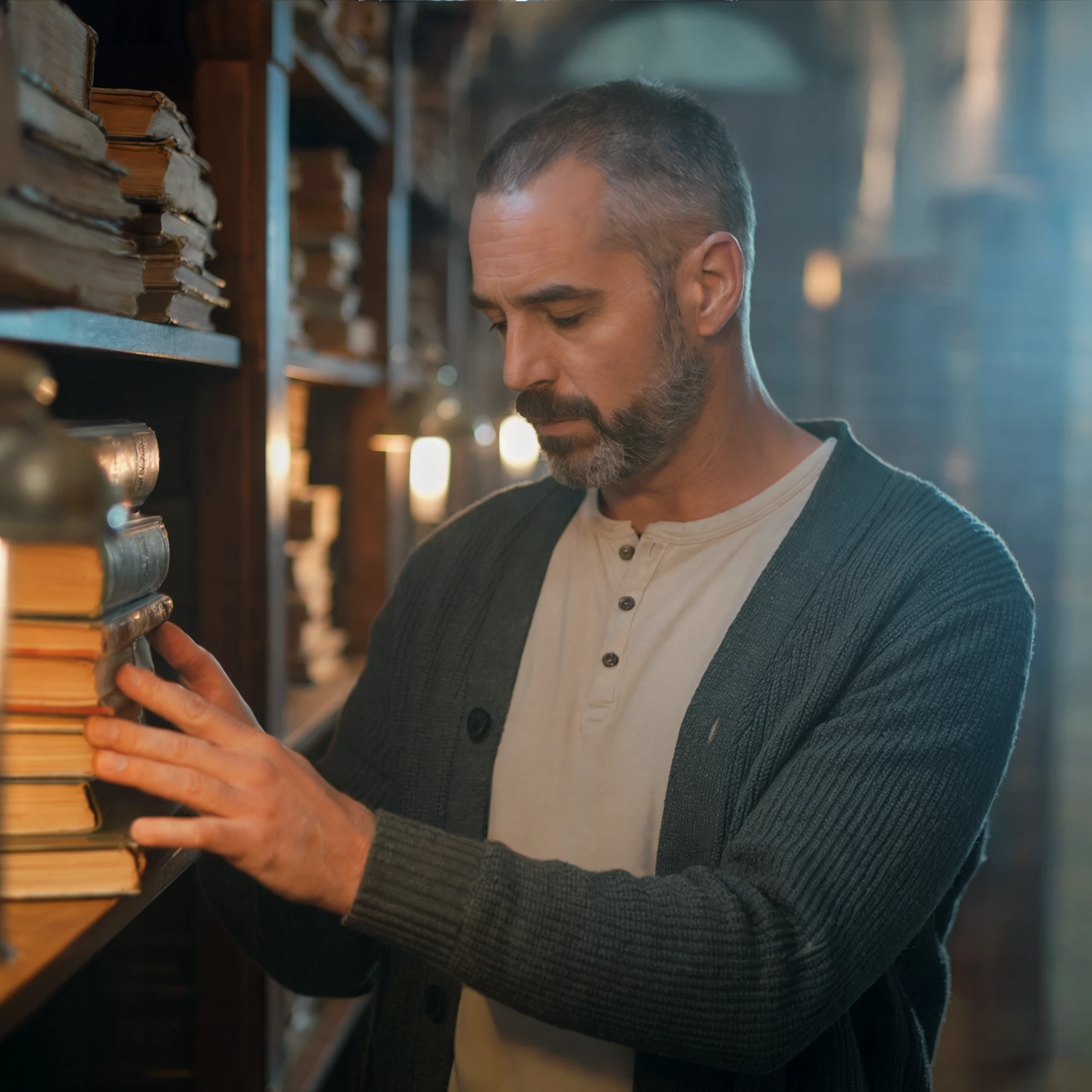 Man at the Library