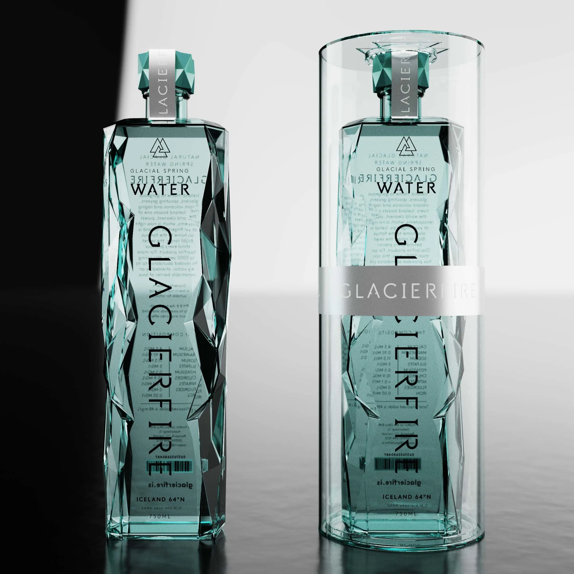 Premium water bottle + packaging