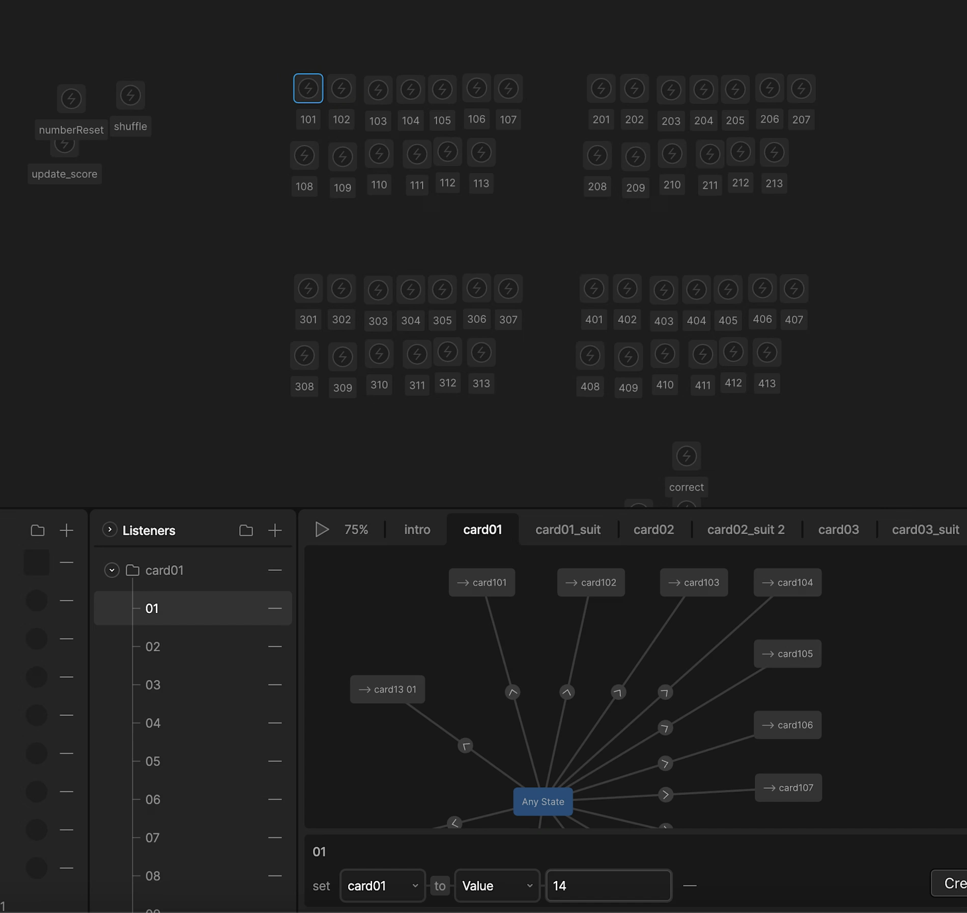 State Machine setup.