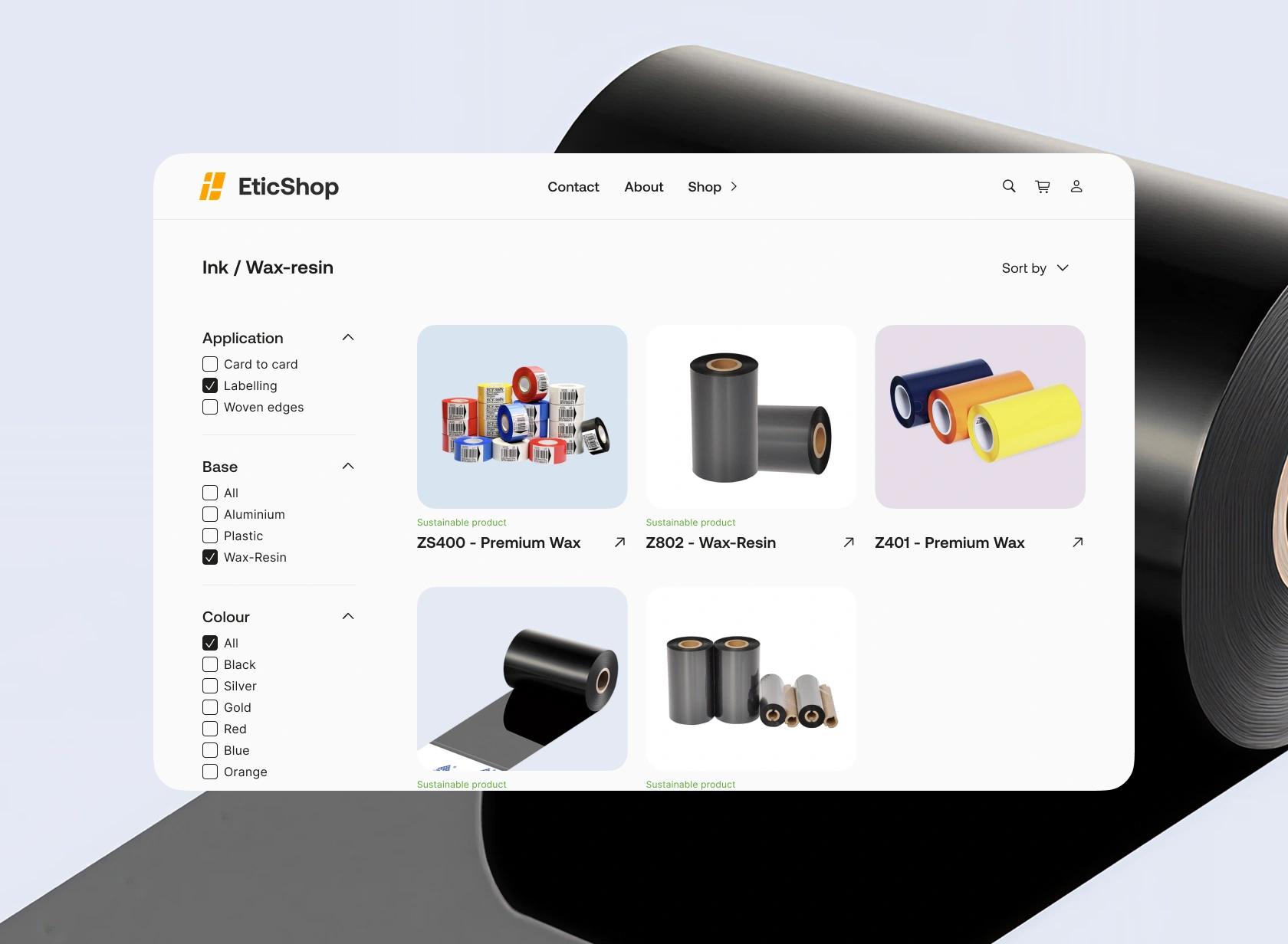Shop by categories with a side filters menu