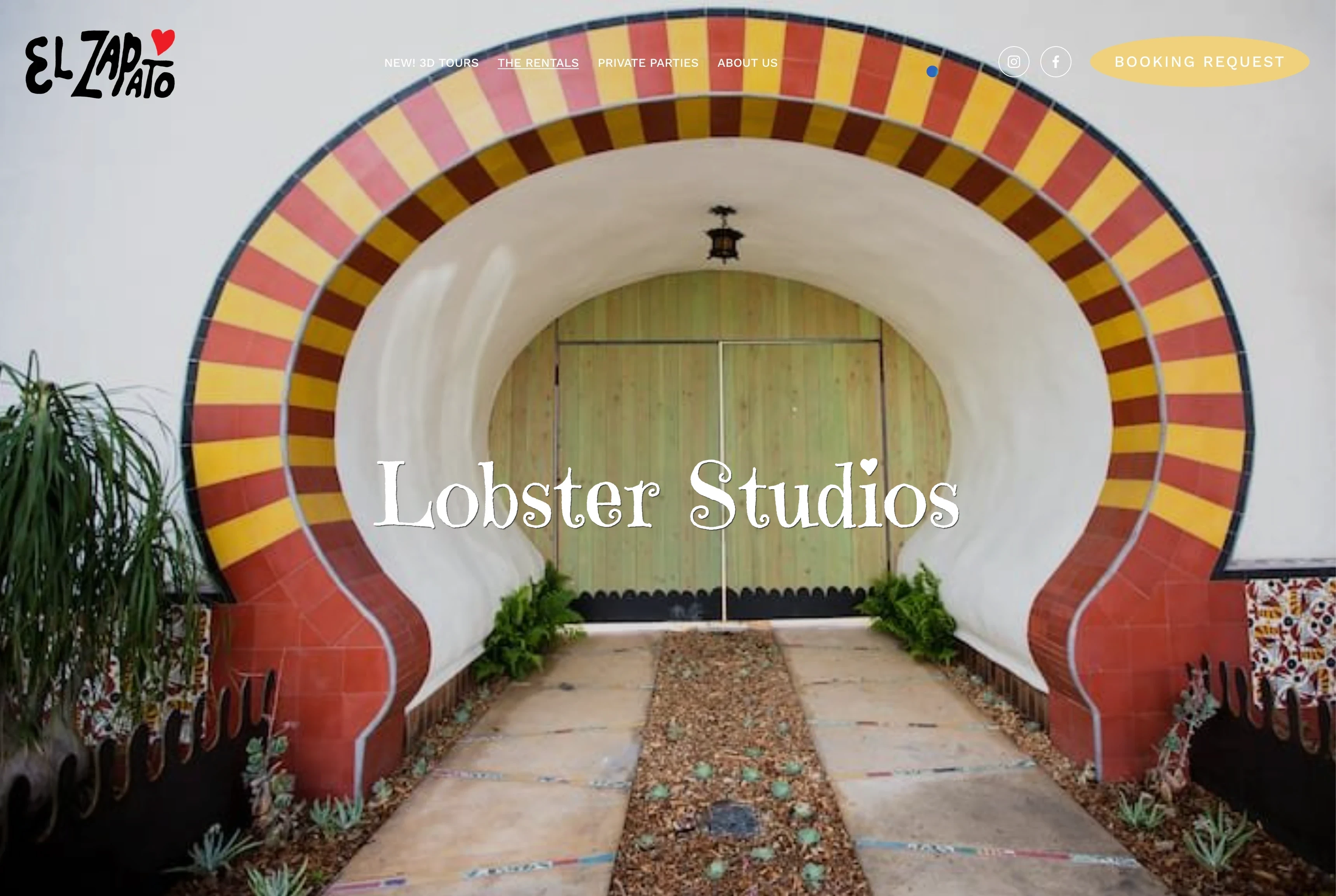 Rental studios entrance for the 3d Tour page. Each unique rental space features full 360º Matterport tour embeds.