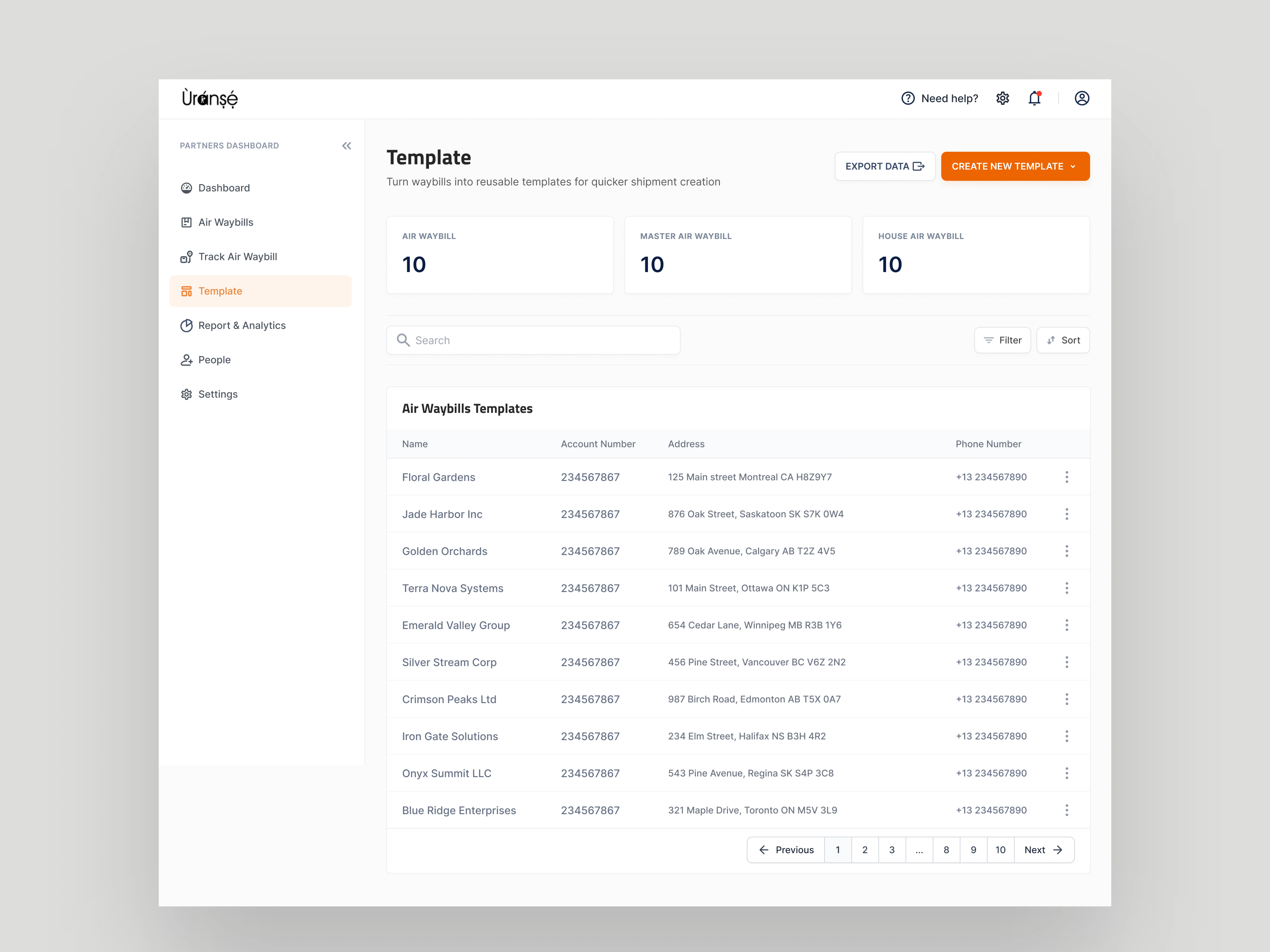 Waybill Templates