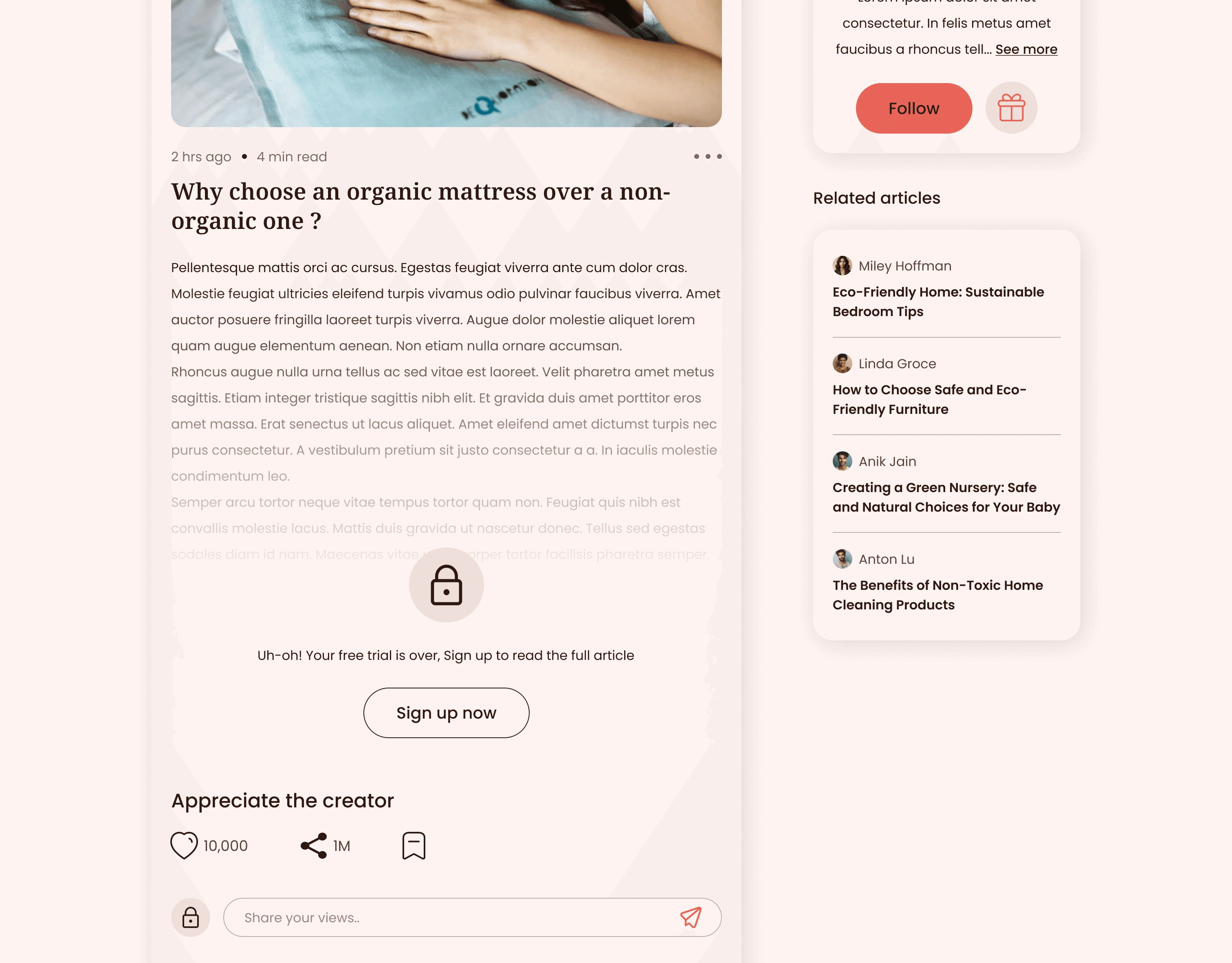 Content gating to motivate users for signup