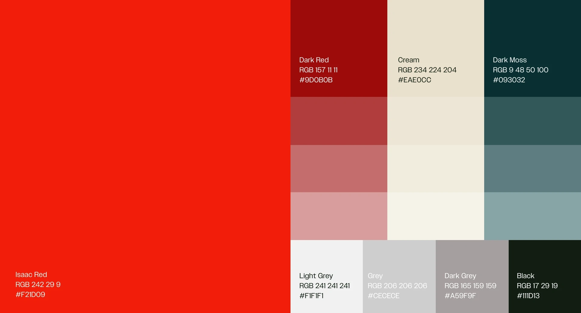 Isaac Barton brand identity colour palette