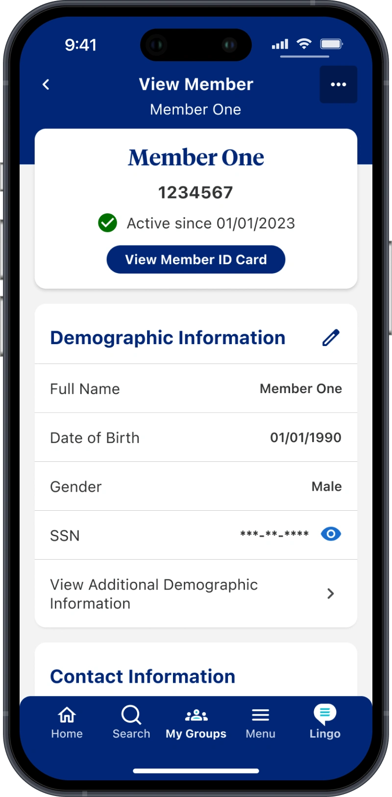 Final Member Page Design
