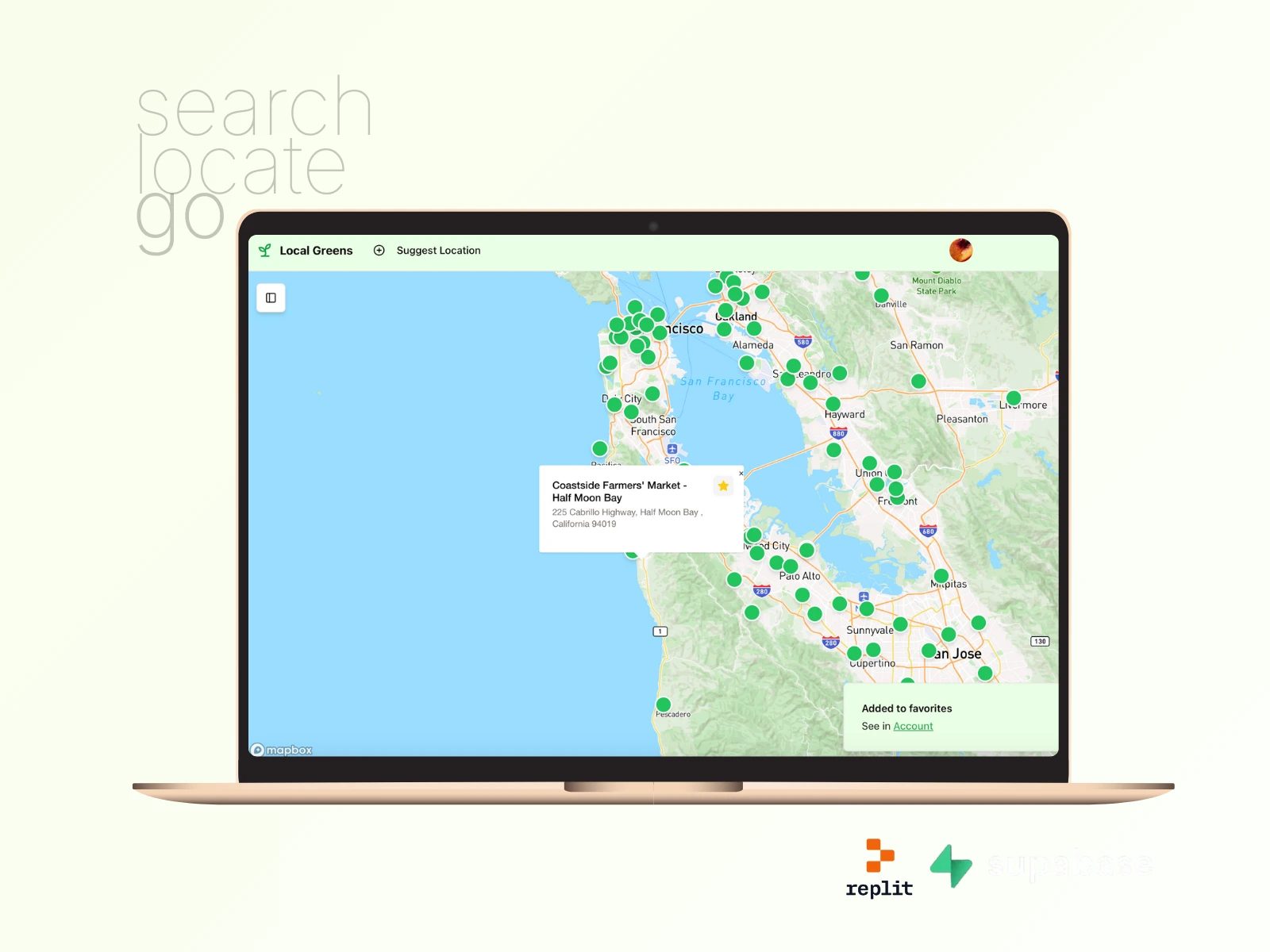 Explore local markets, view details, and save favorites from any device using a simple, intuitive UI.