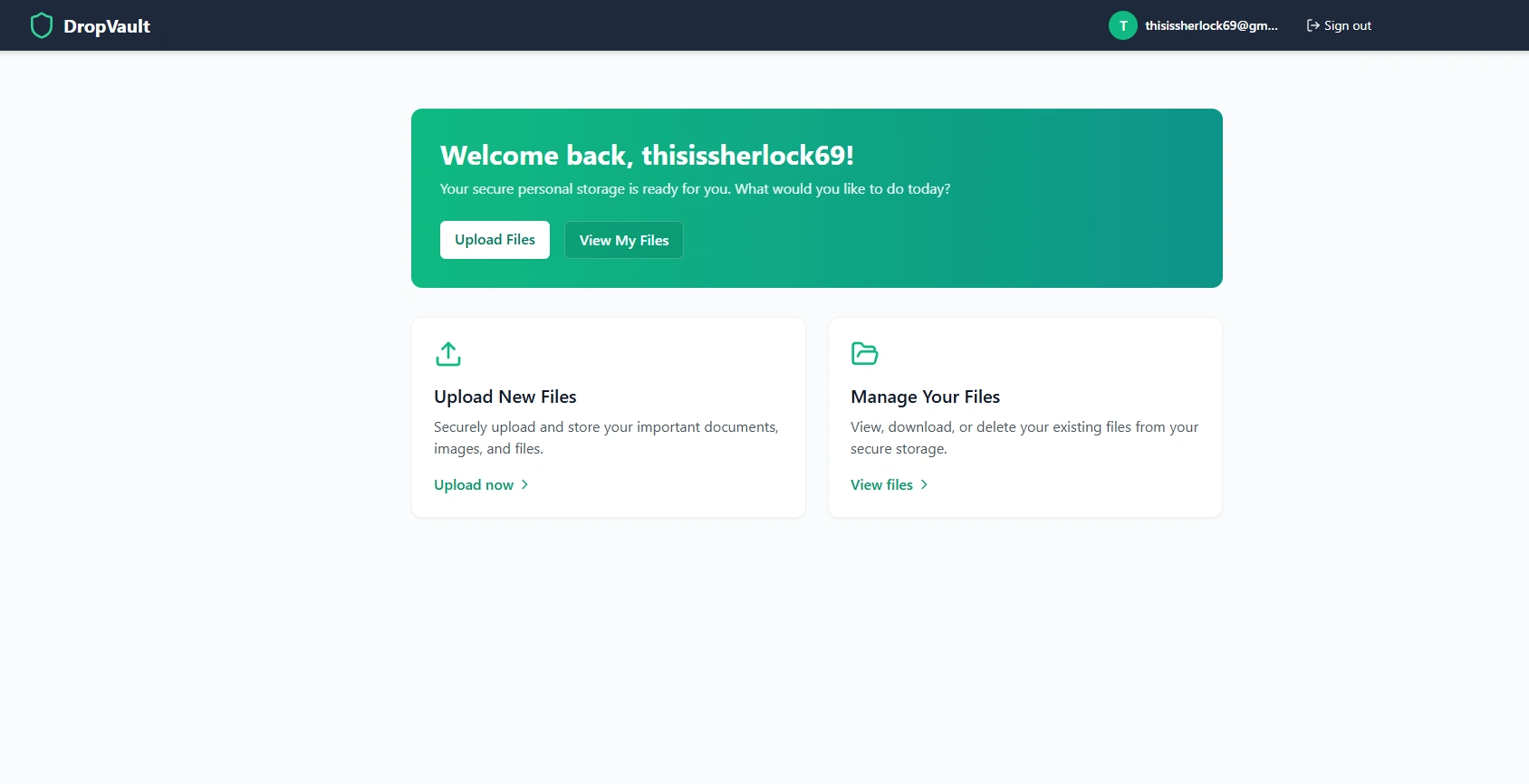 DropVault Homepage