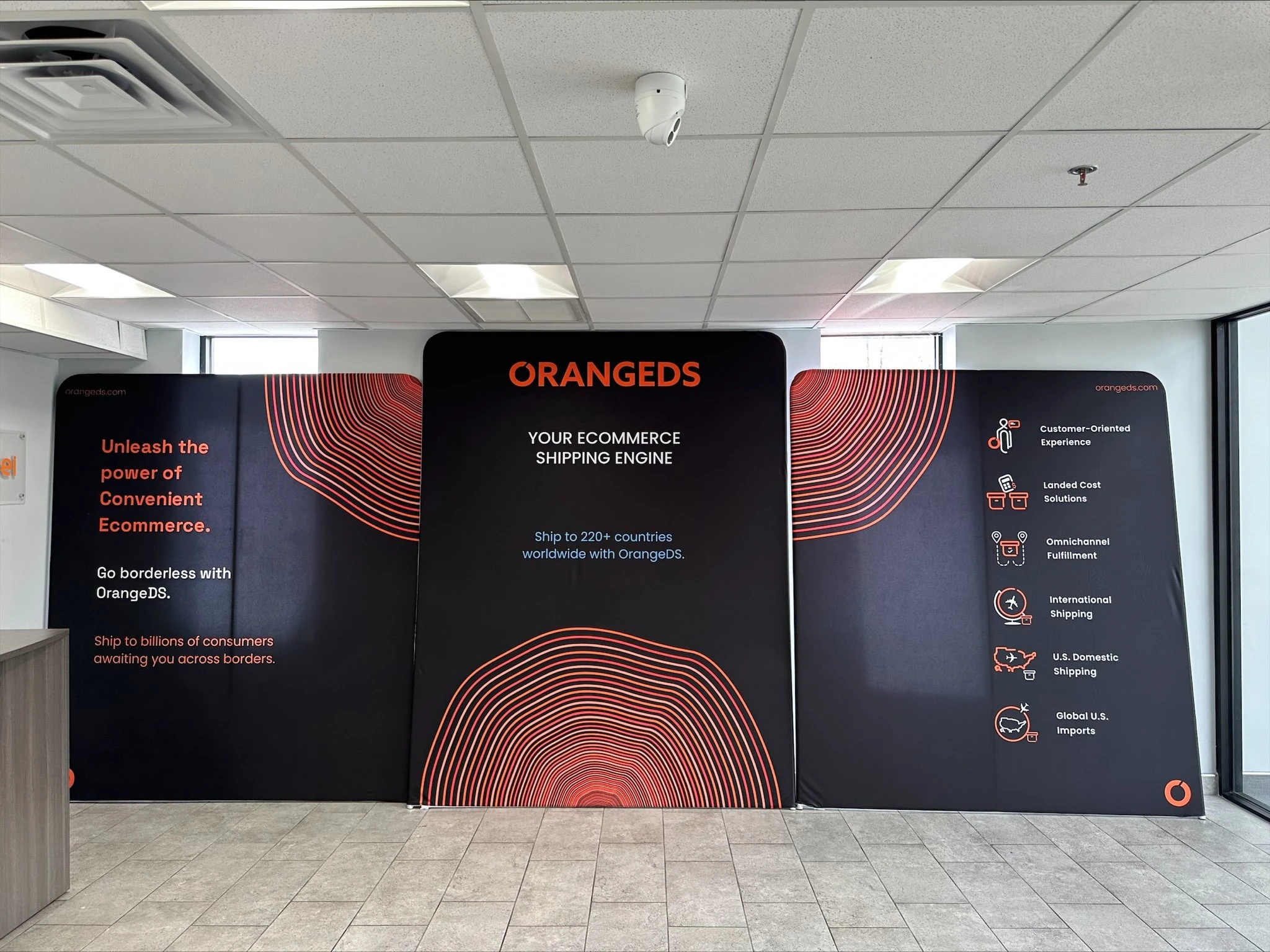 Final iconography and illustrations applied to full-size expo standees, boosting brand visibility and instantly catching visitor attention at White Label Expo.