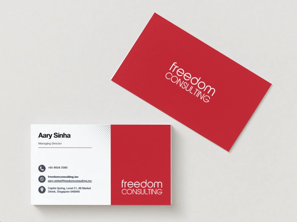 
            FREEDOM Consulting Inc. - Brand Stationery Design
          