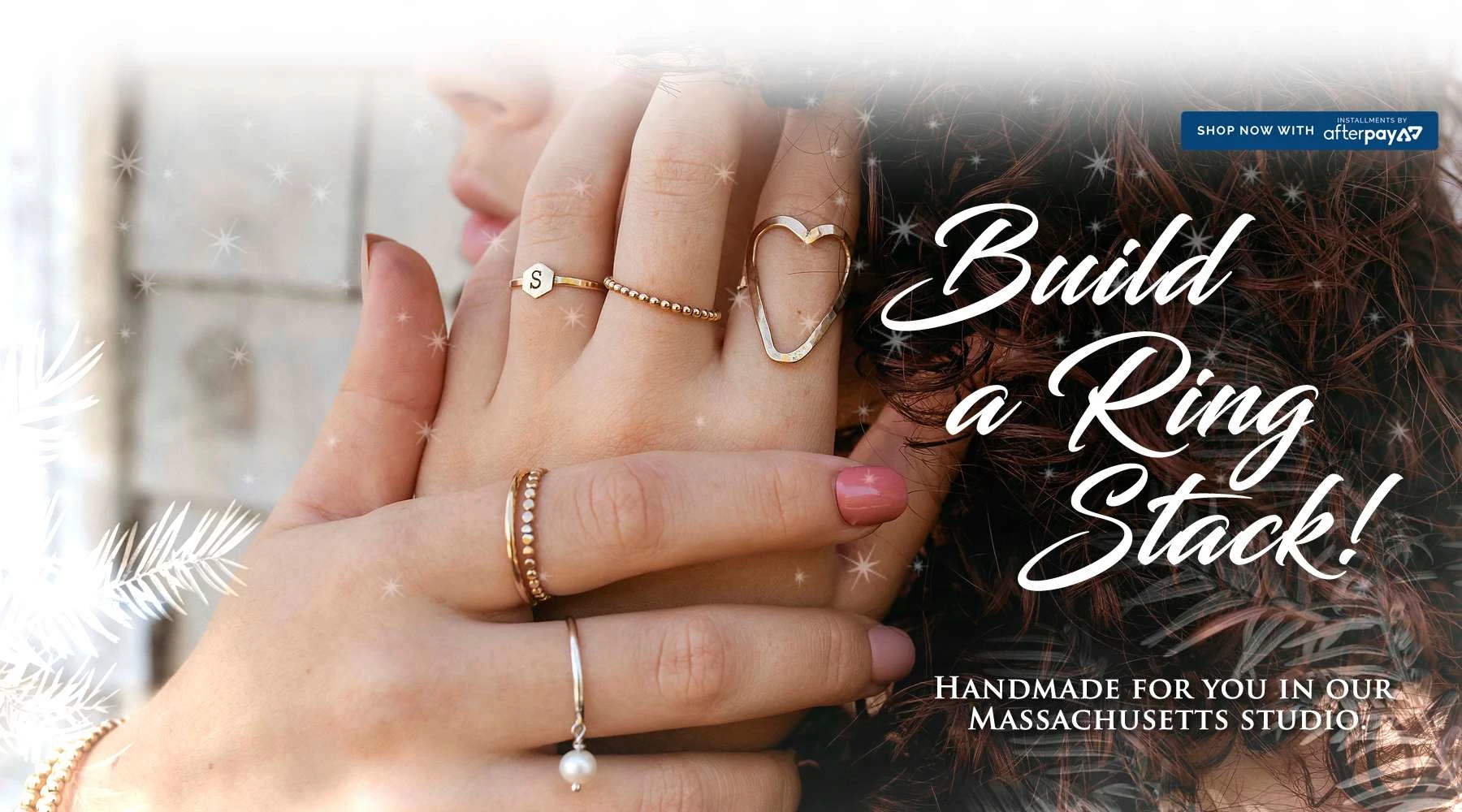 Hero Image - Layout done in Photoshop including stars and tree branch placement.