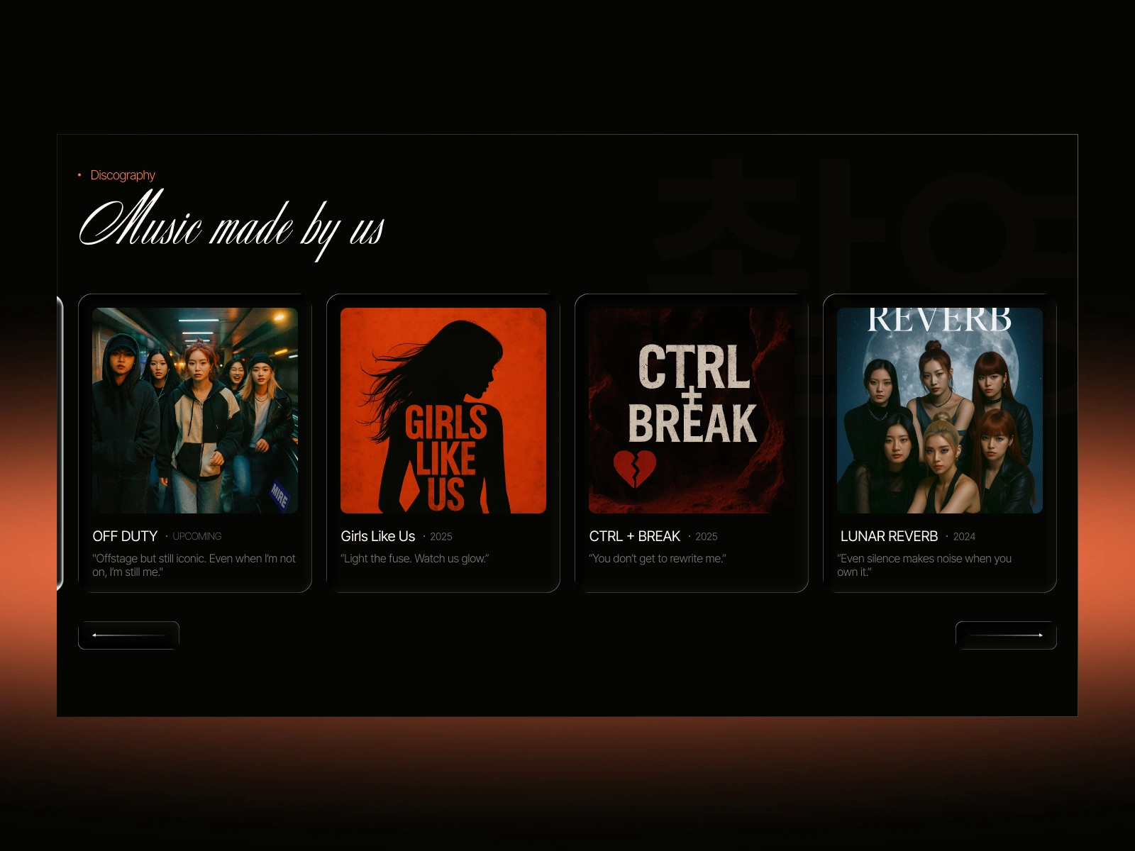 Custom CMS slider created exclusively for this template