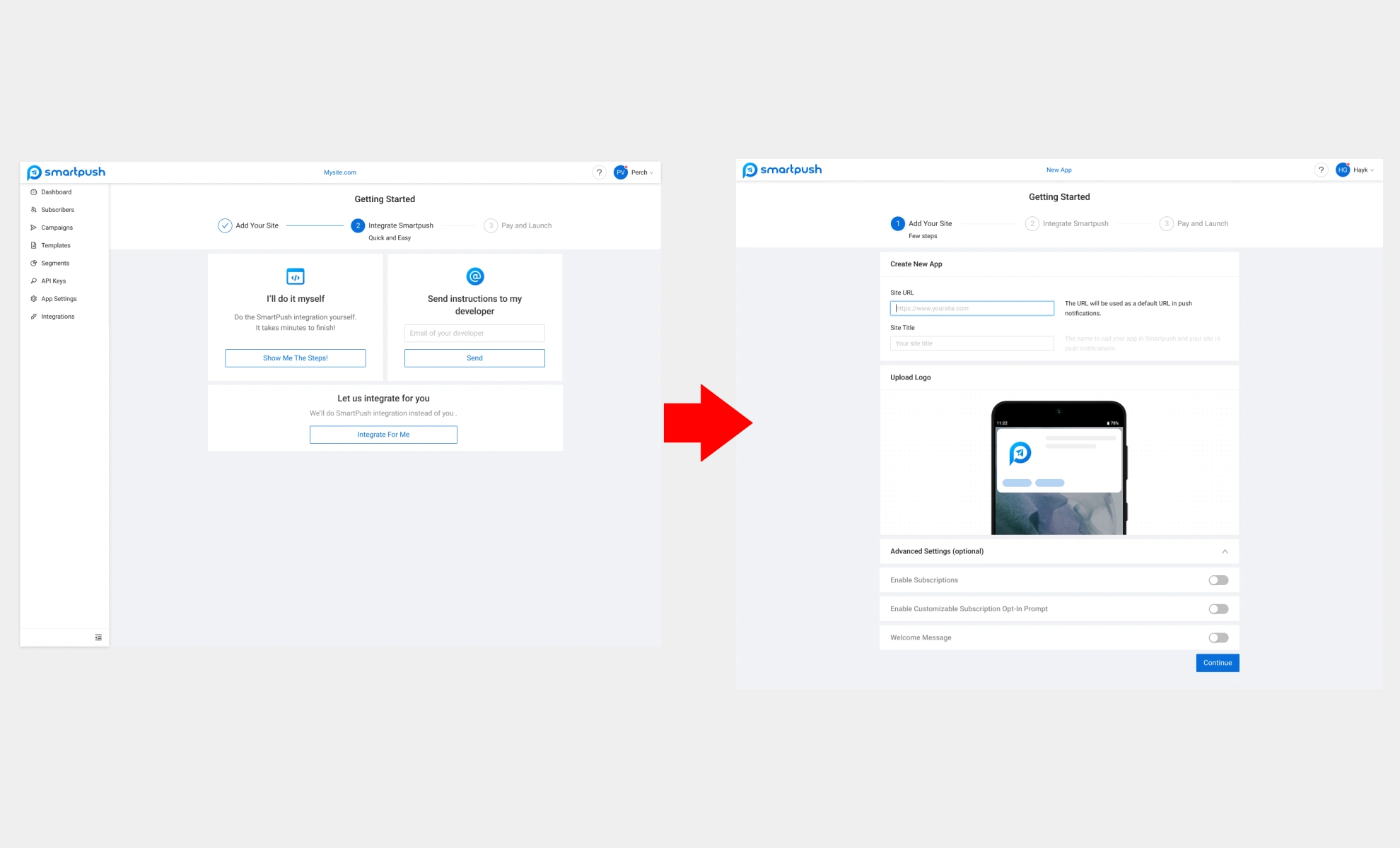 New onboarding concept