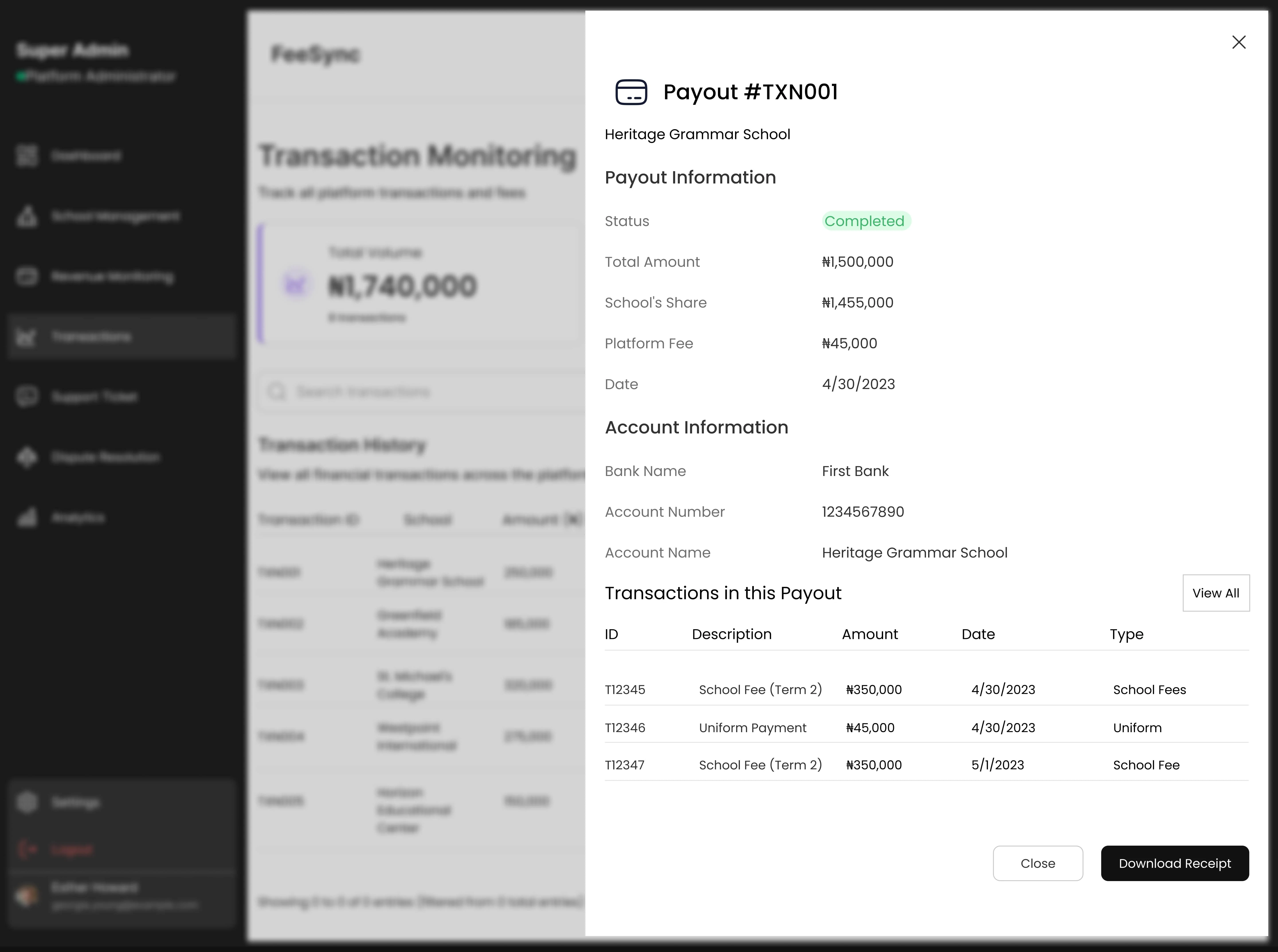 Overview of Payout Details 
