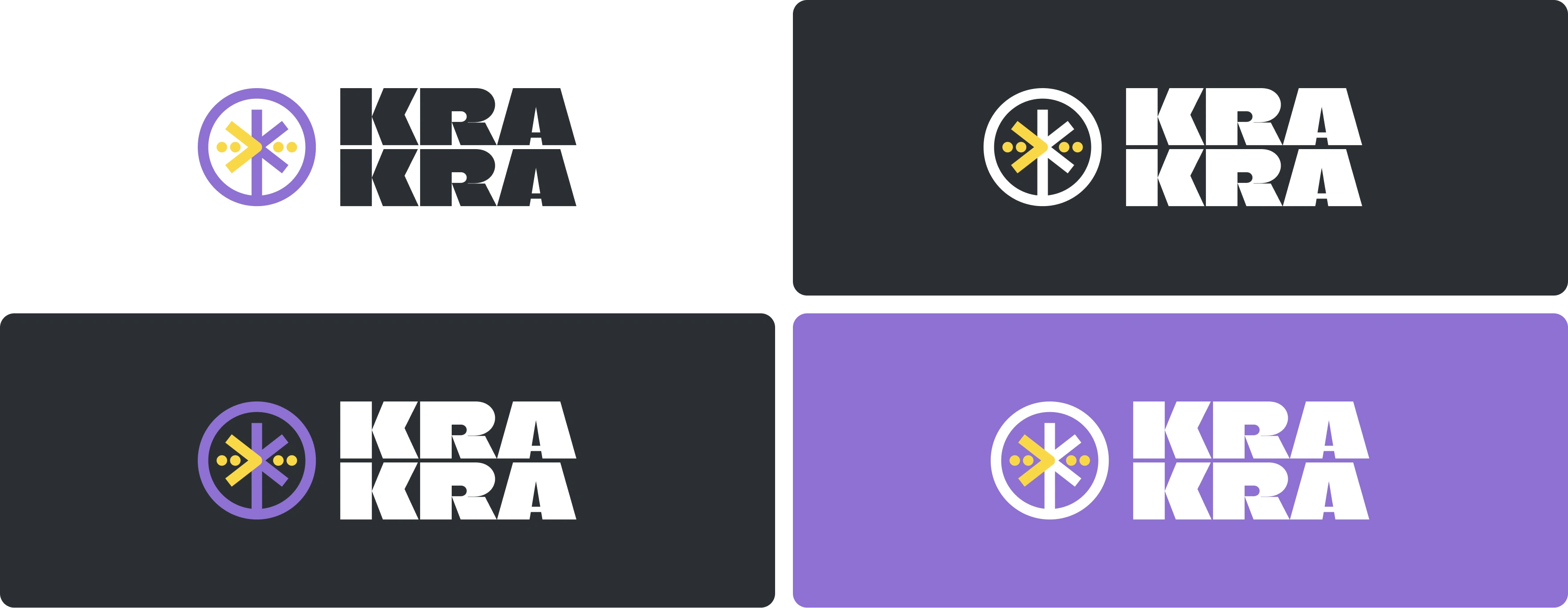 So, logo would only have 2 color variants: purple and yellow