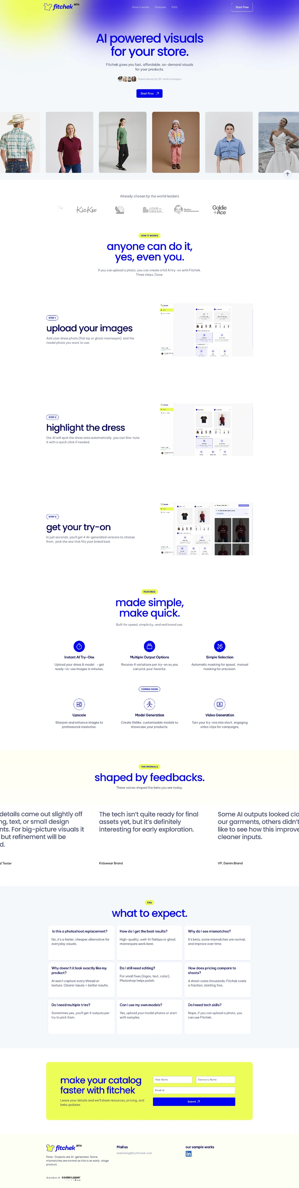Landing Page for tryfitchek.com