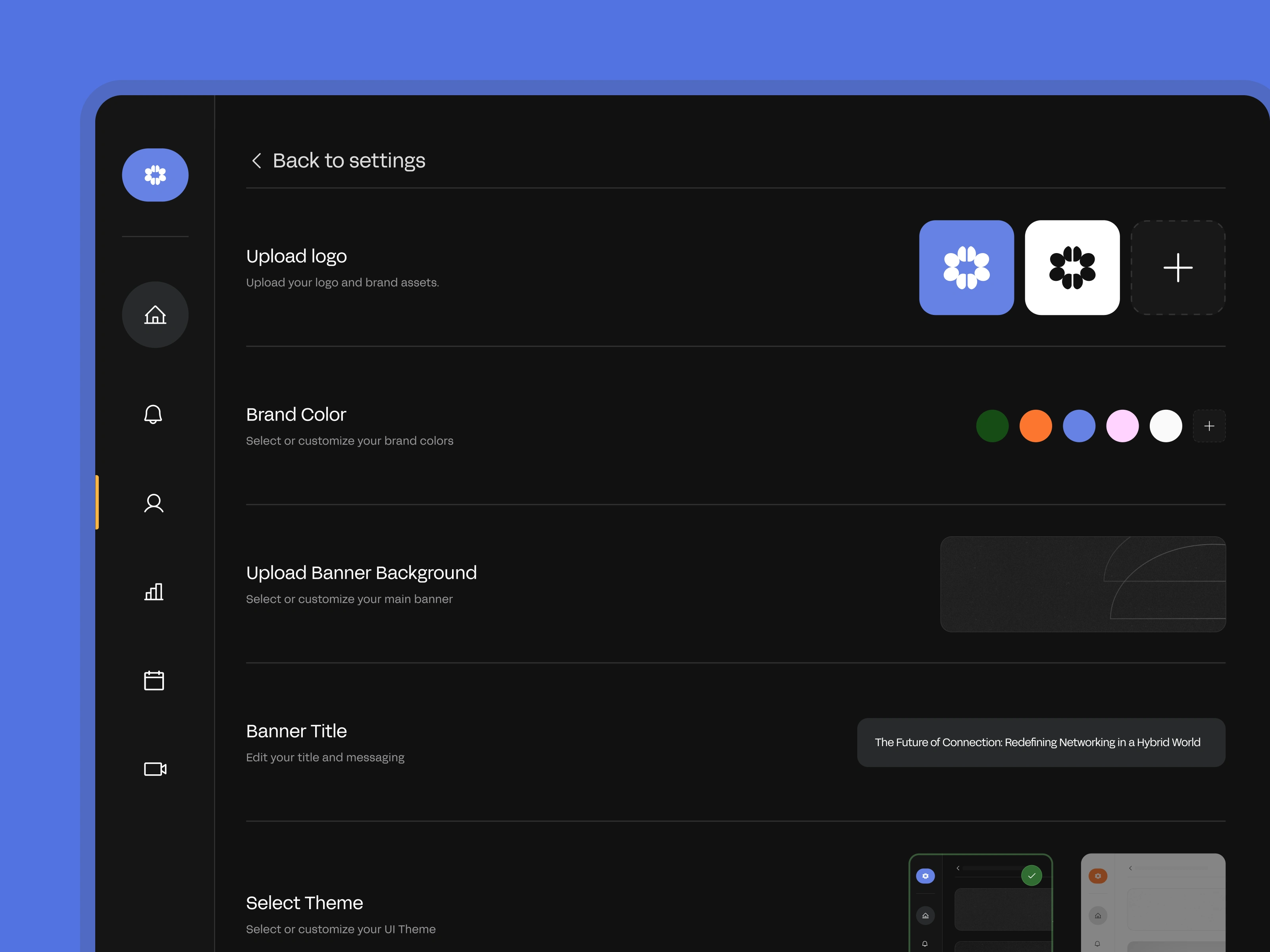 Settings Product Screen