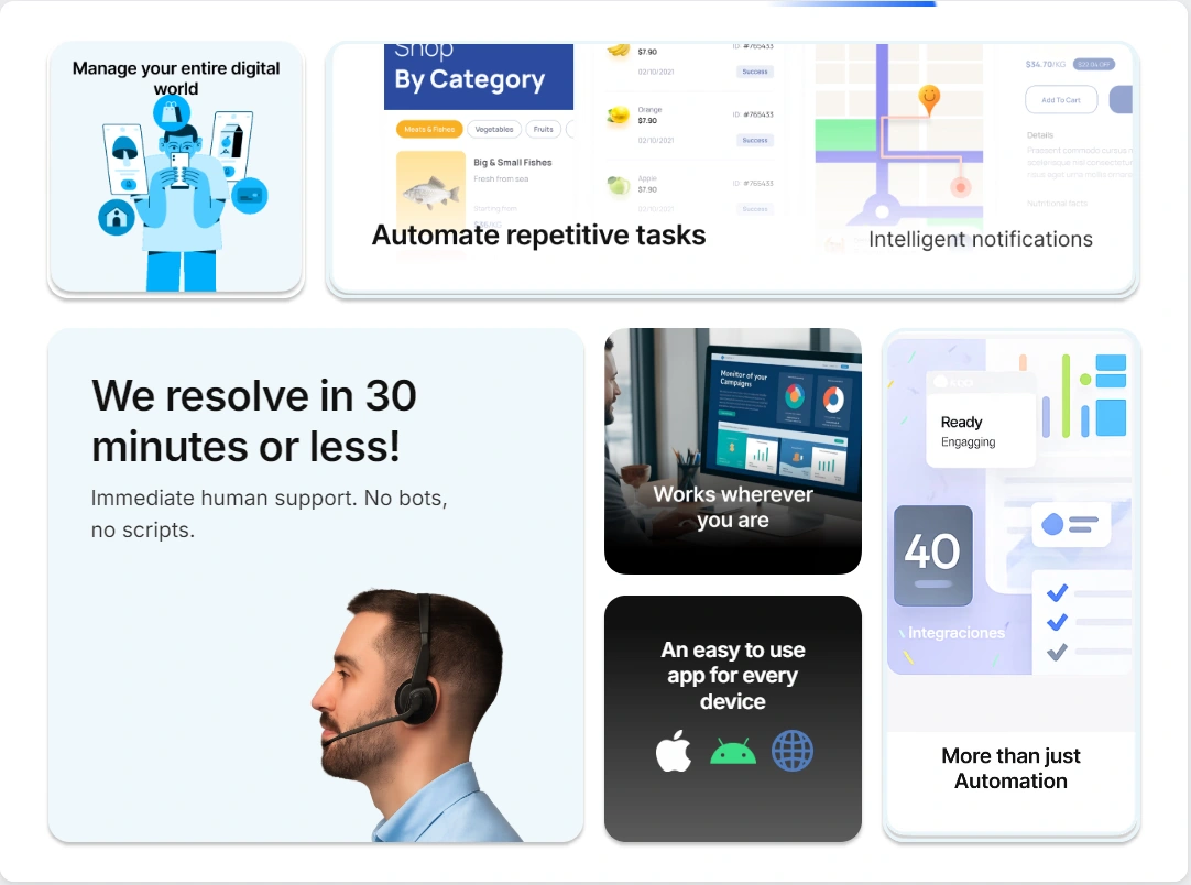 Bento Grid design in Synko