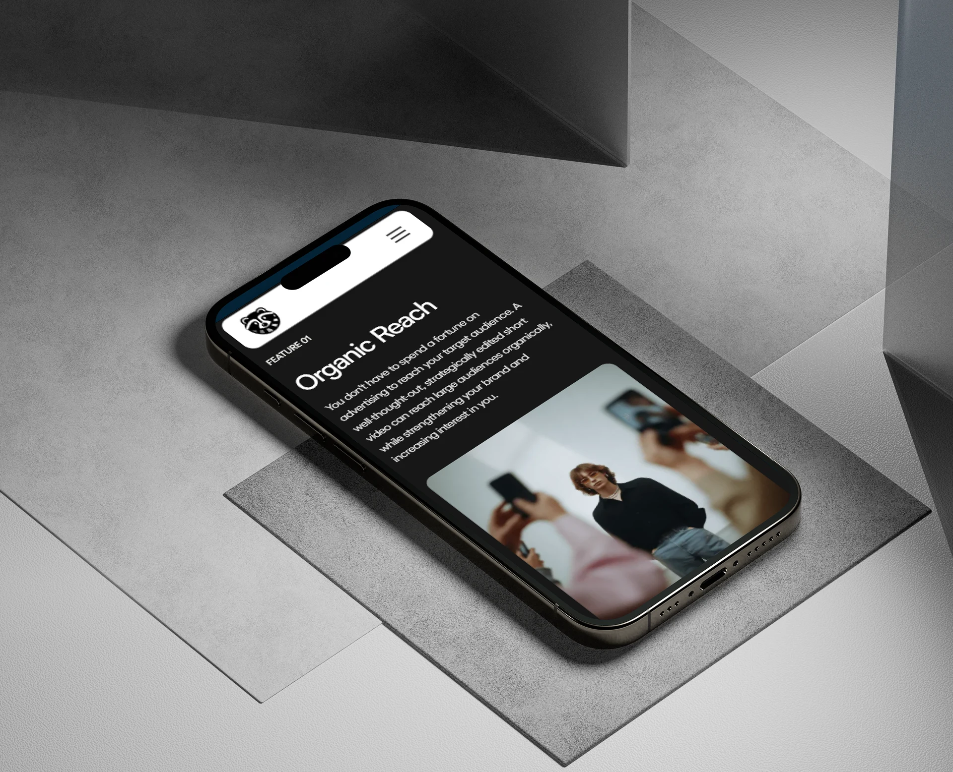 The image showcases the features section