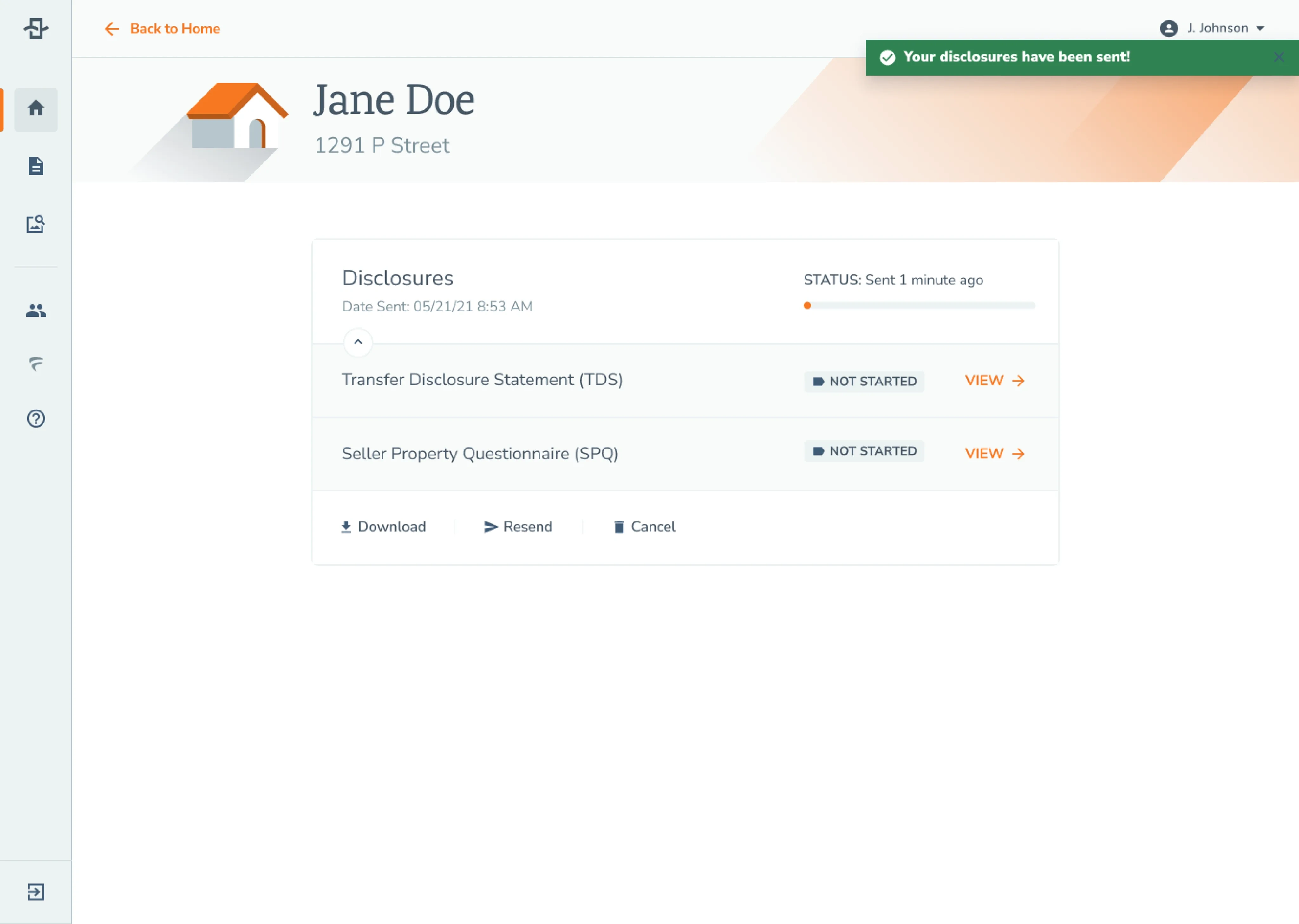 Agents gained a clear overview, able to see single document completion or full package status.