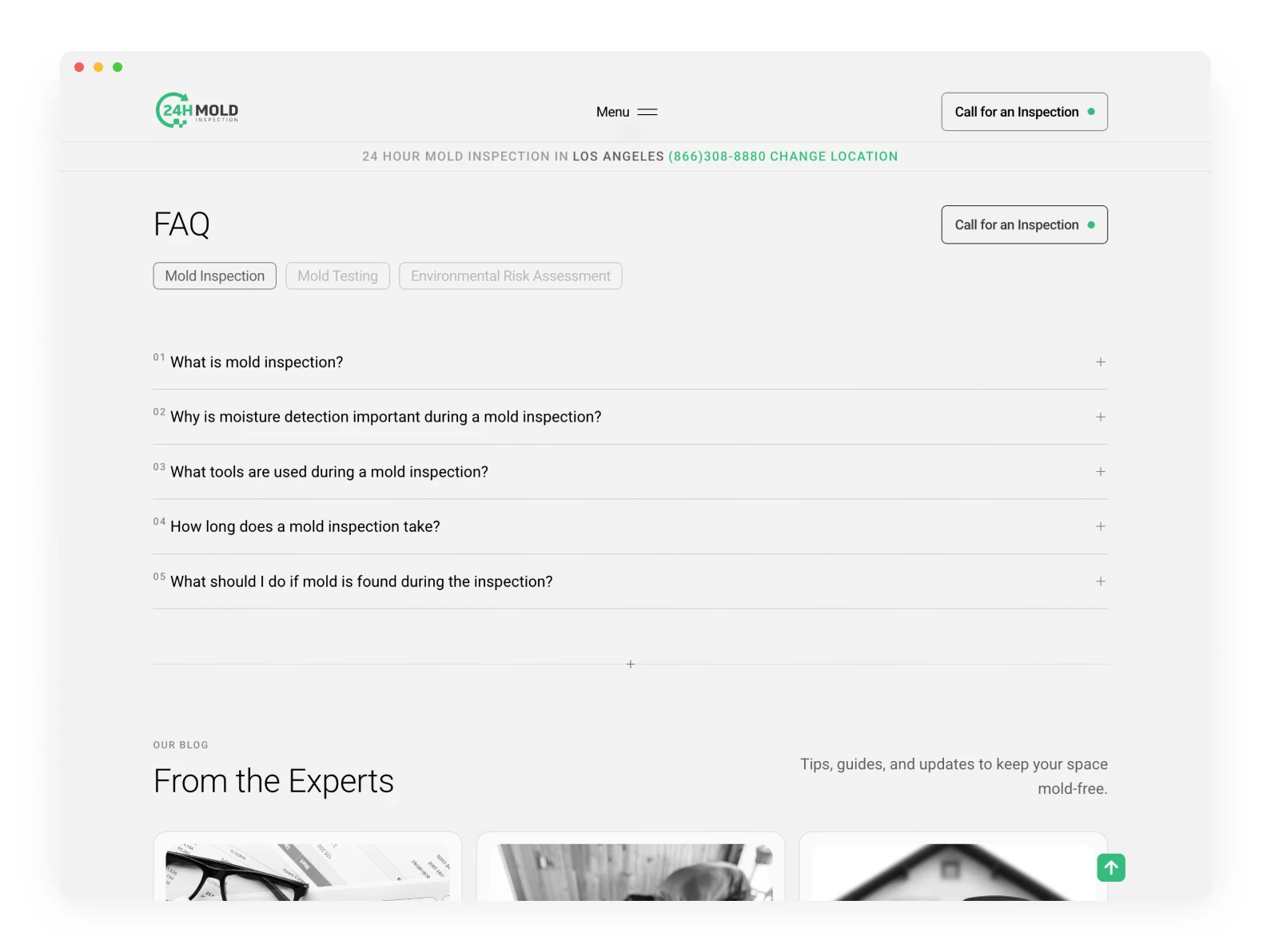 FAQ + Tab Navigation