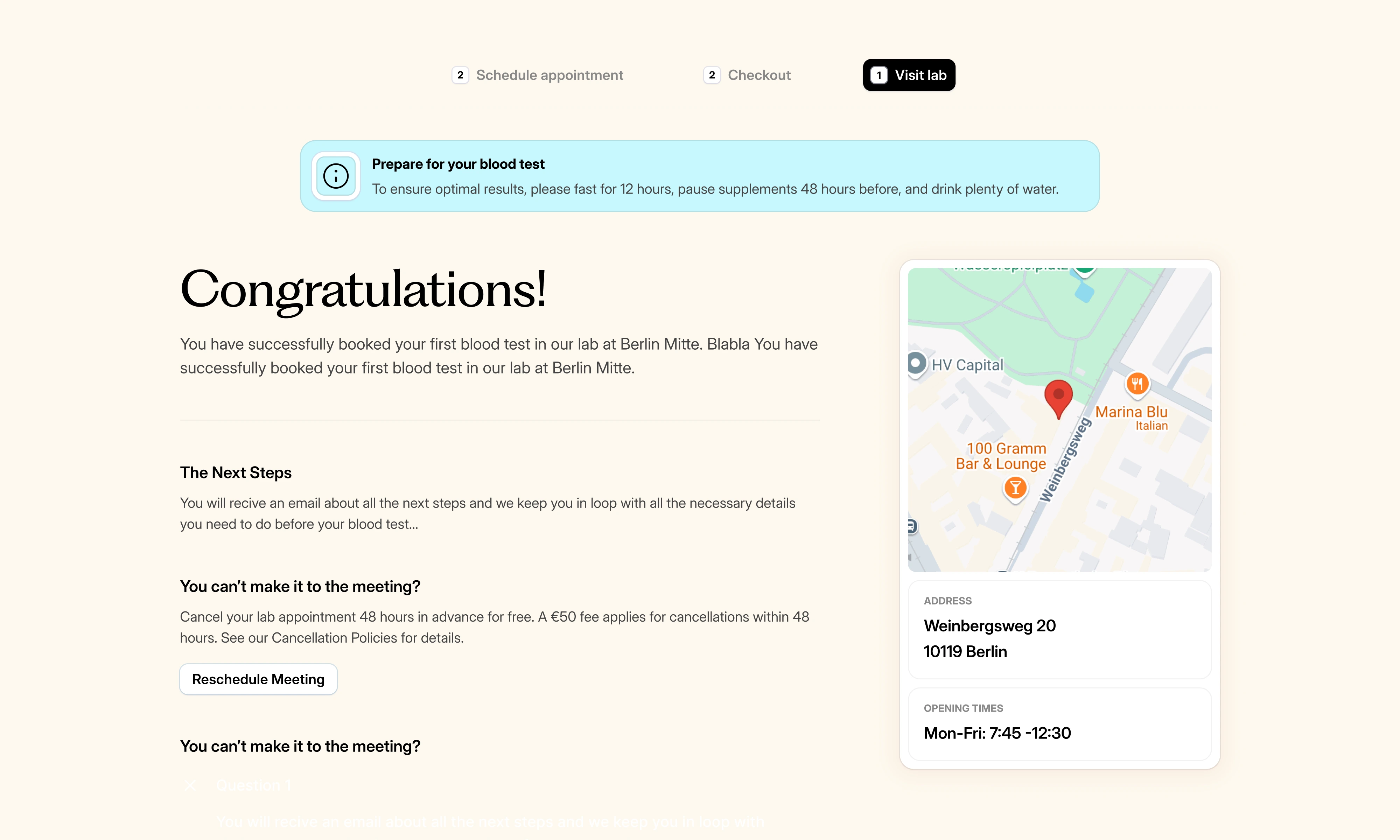 Success State with next steps