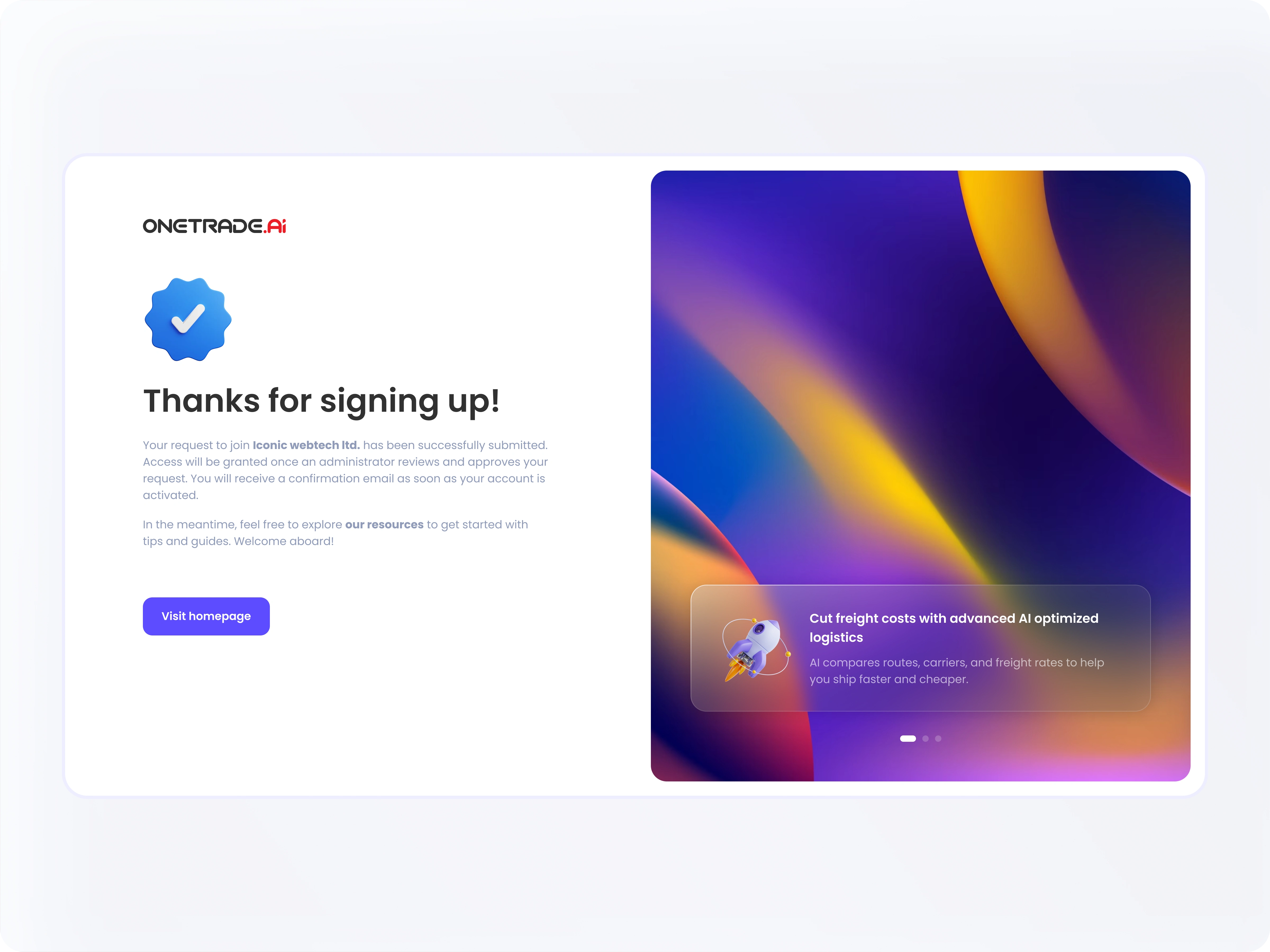 You’re all set! Your account is ready to explore.