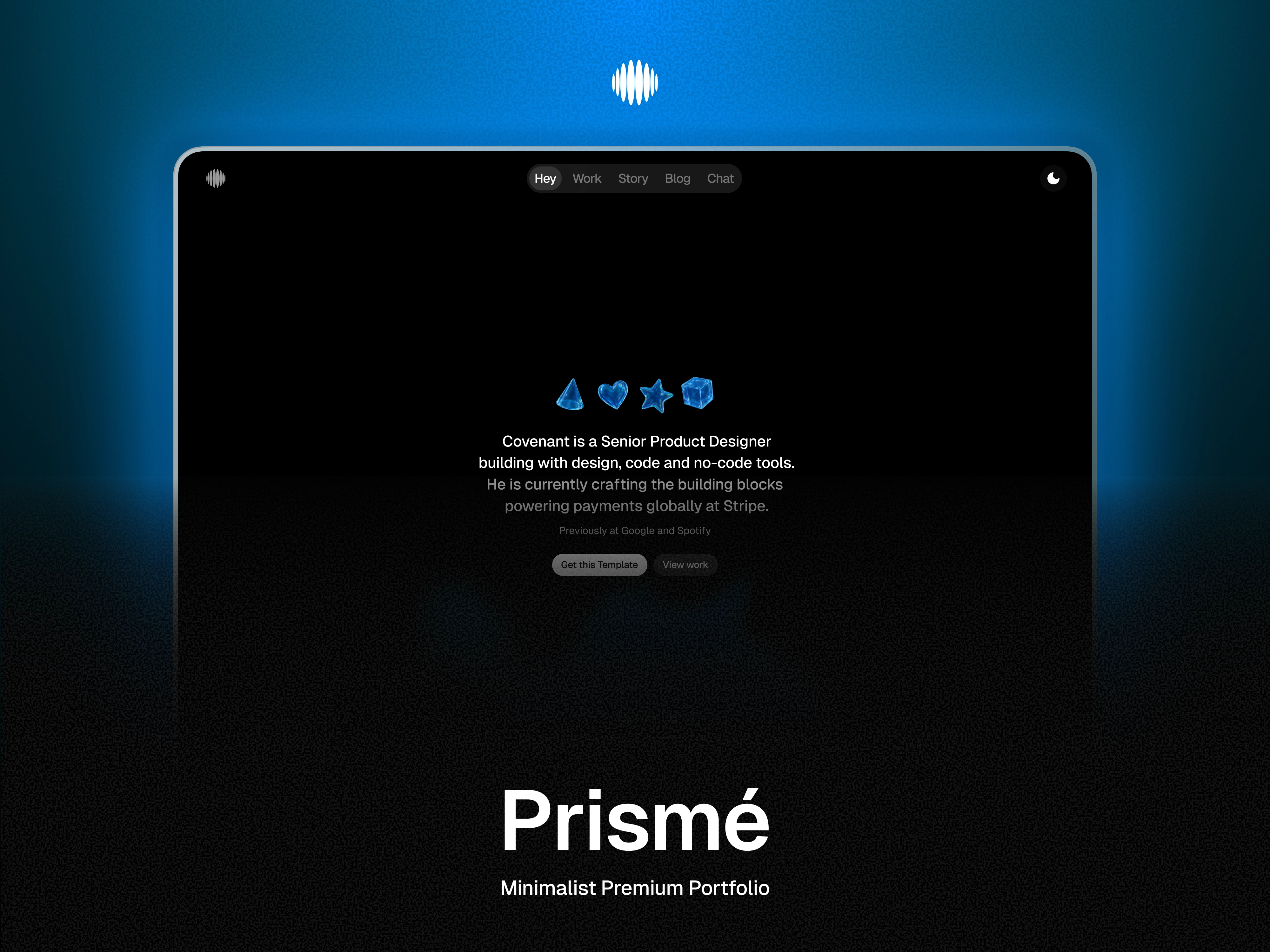 A strong first impression. The hero introduces you with precision and personality, pairing refined typography with subtle motion to create a portfolio that feels alive.