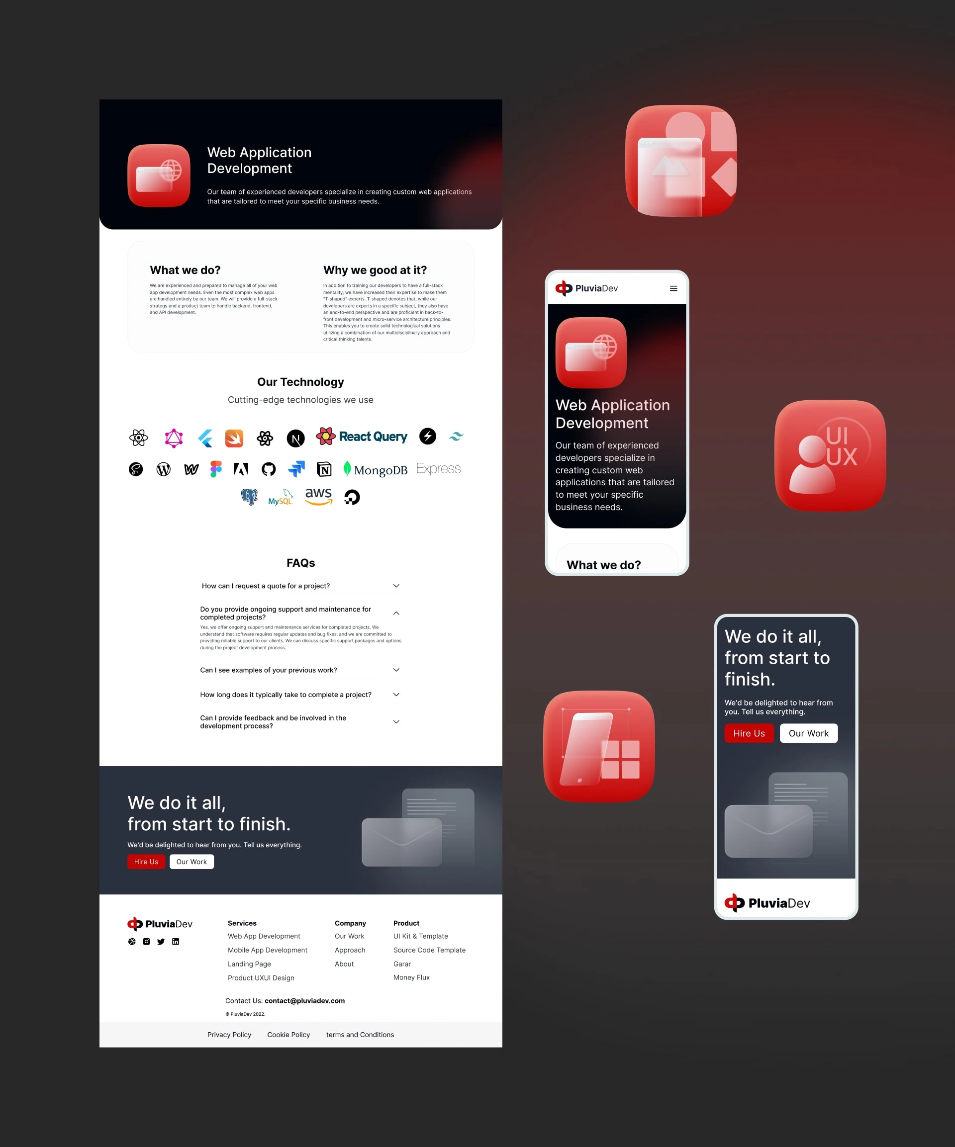 Services page & custom graphics
