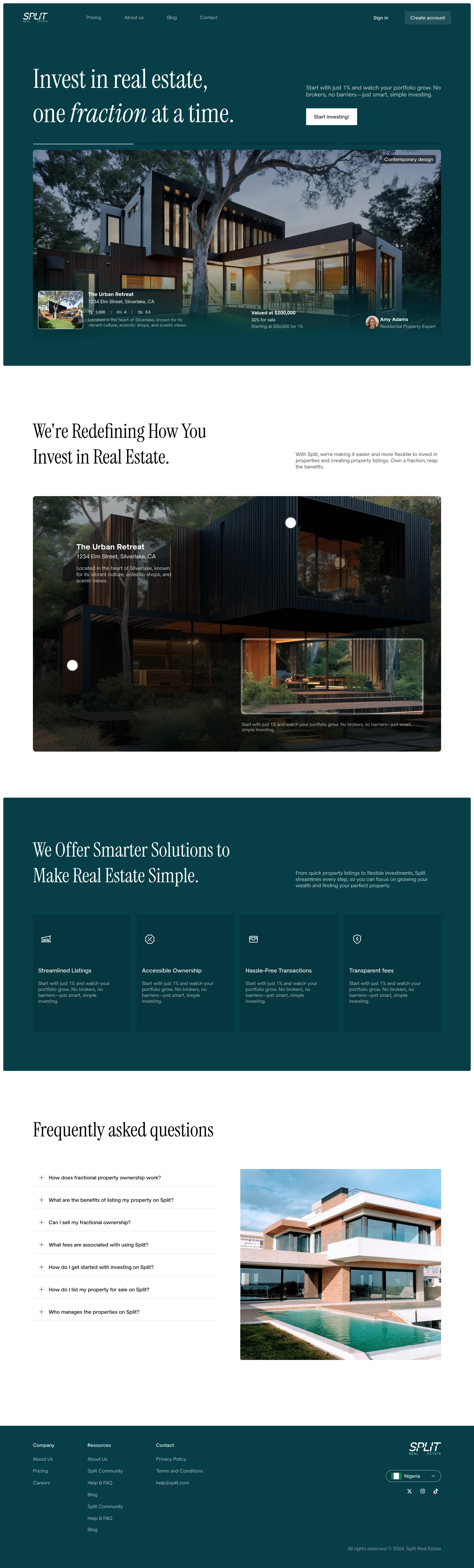 Full Landing page frame