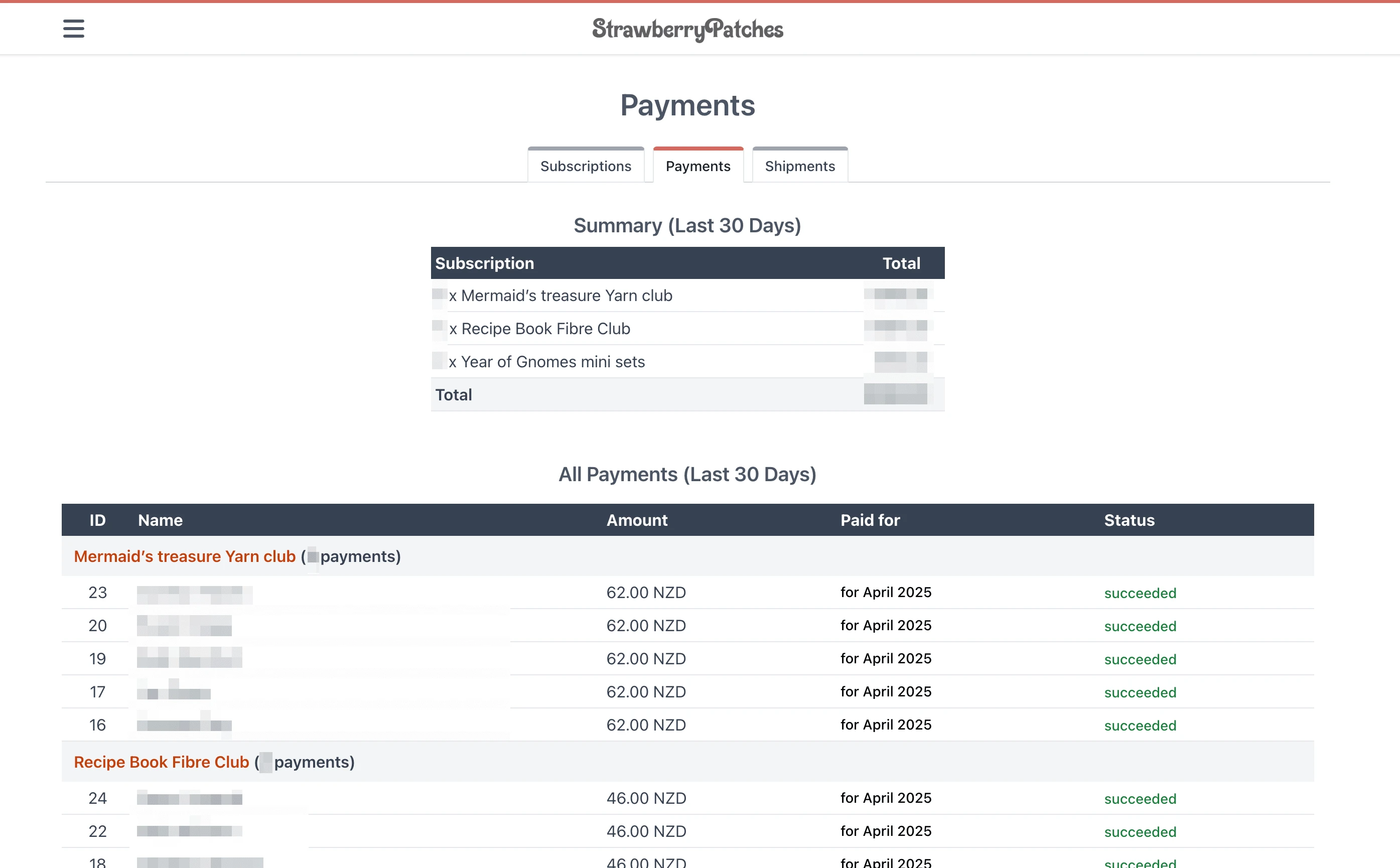 Payments Tracking