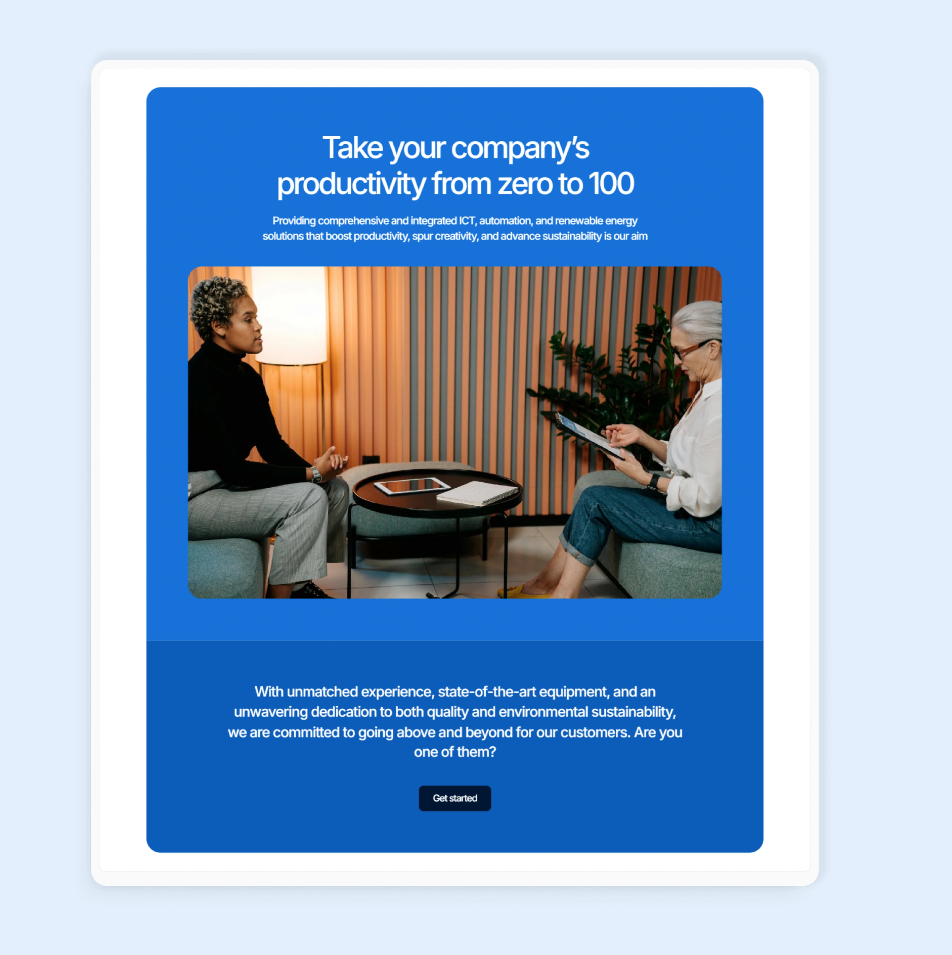 A section of the redesigned landing page for Tecaut
