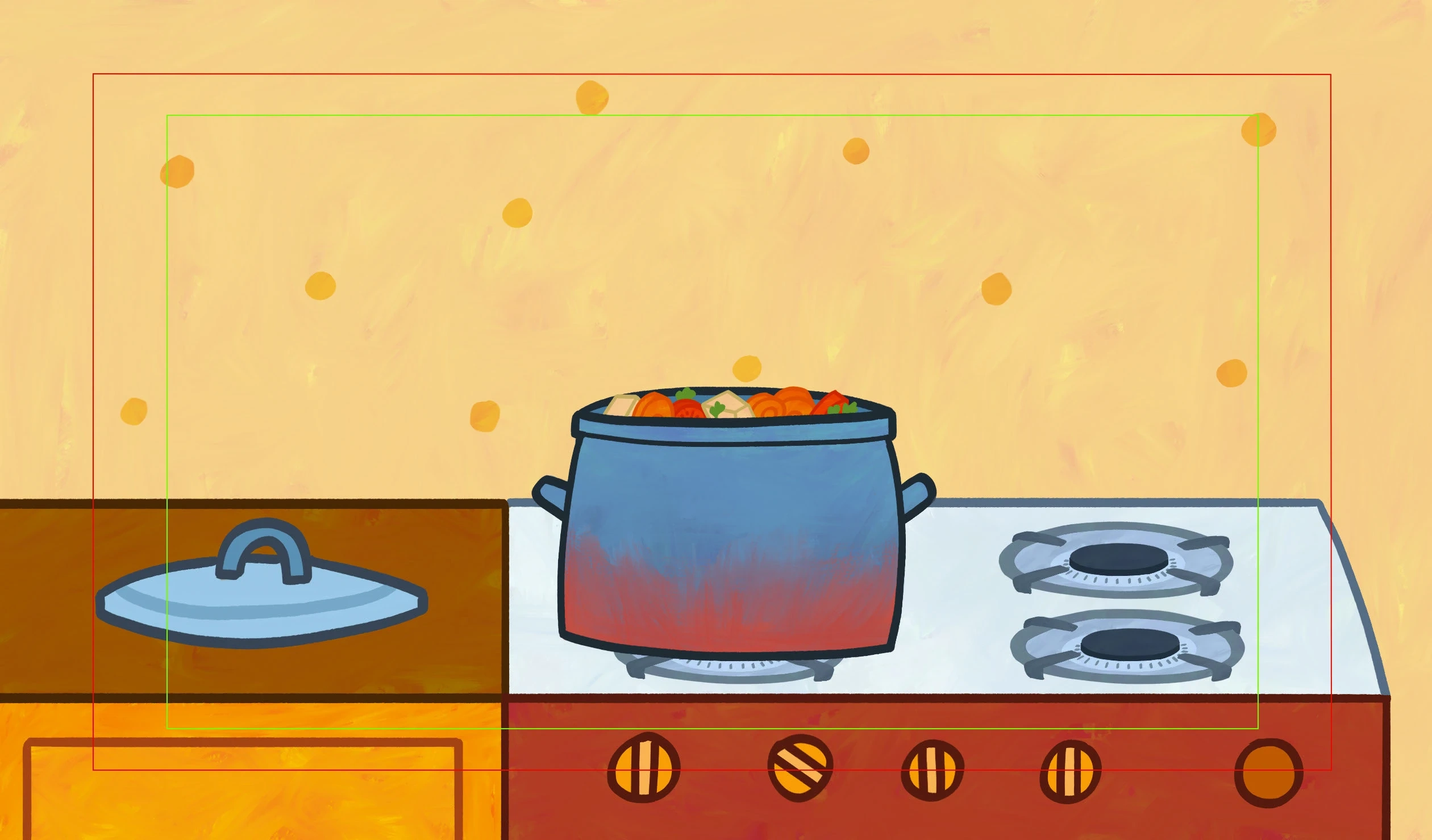 All backgrounds were carefully prepared for animation: key elements intended for movement were separated into individual layers to ensure a smooth animation process.