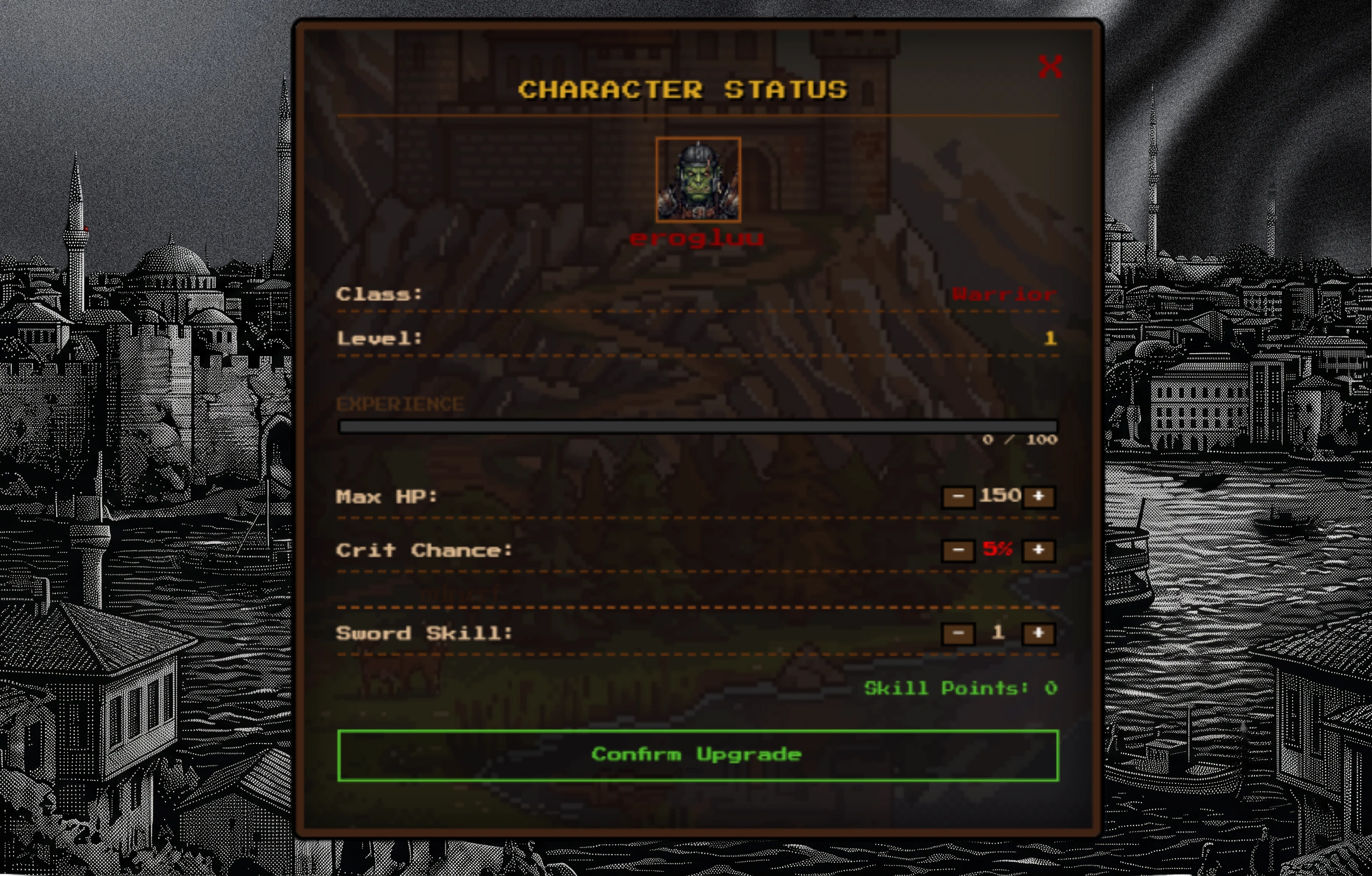 Class Selection Screen