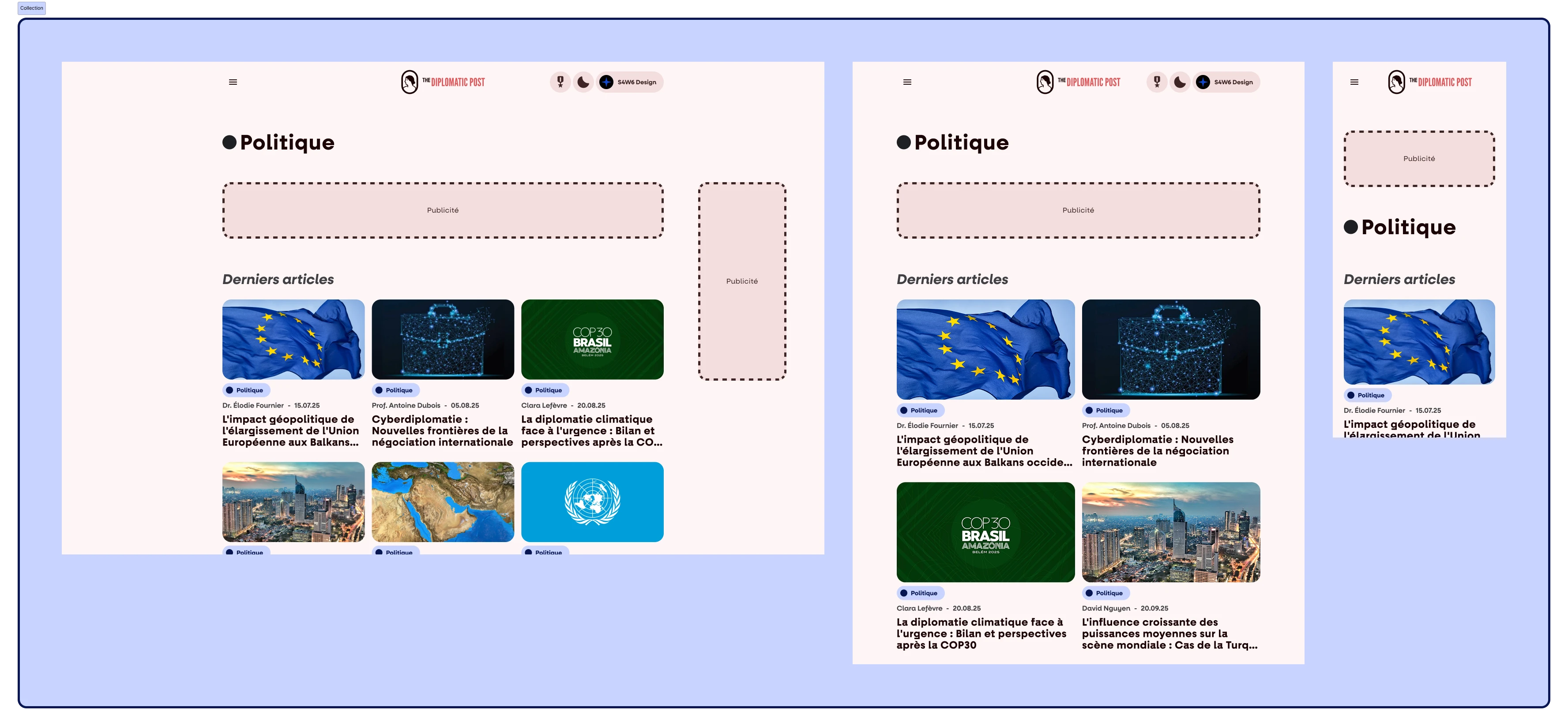The page for the "Politics" collection