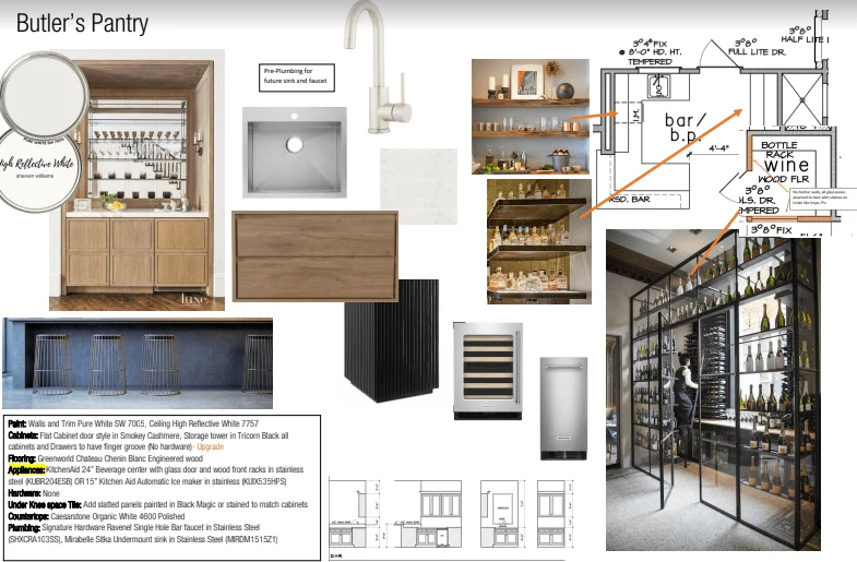 Butler's Pantry|2D Floor plan and design packet