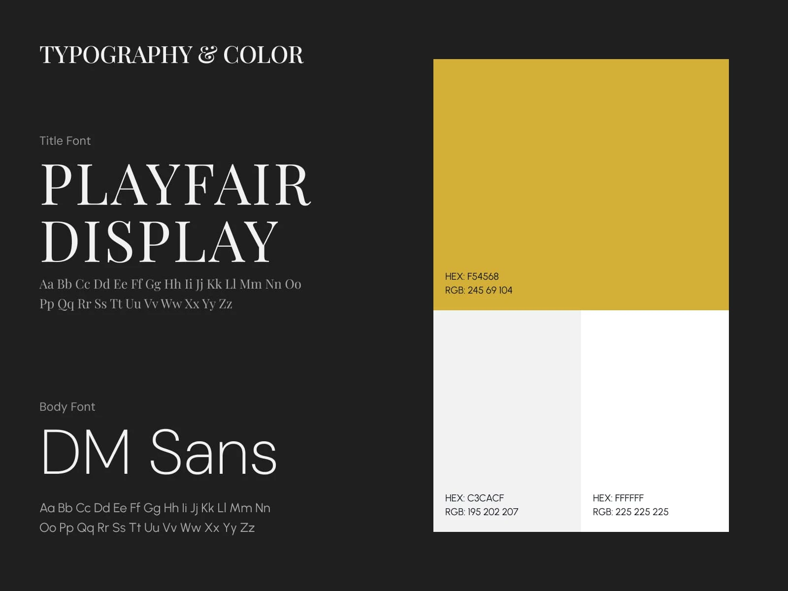 Sleek seif and sans-serif fonts paired with a refined palette of muted neutrals and bold accents—crafted for clarity, elegance, and trust.