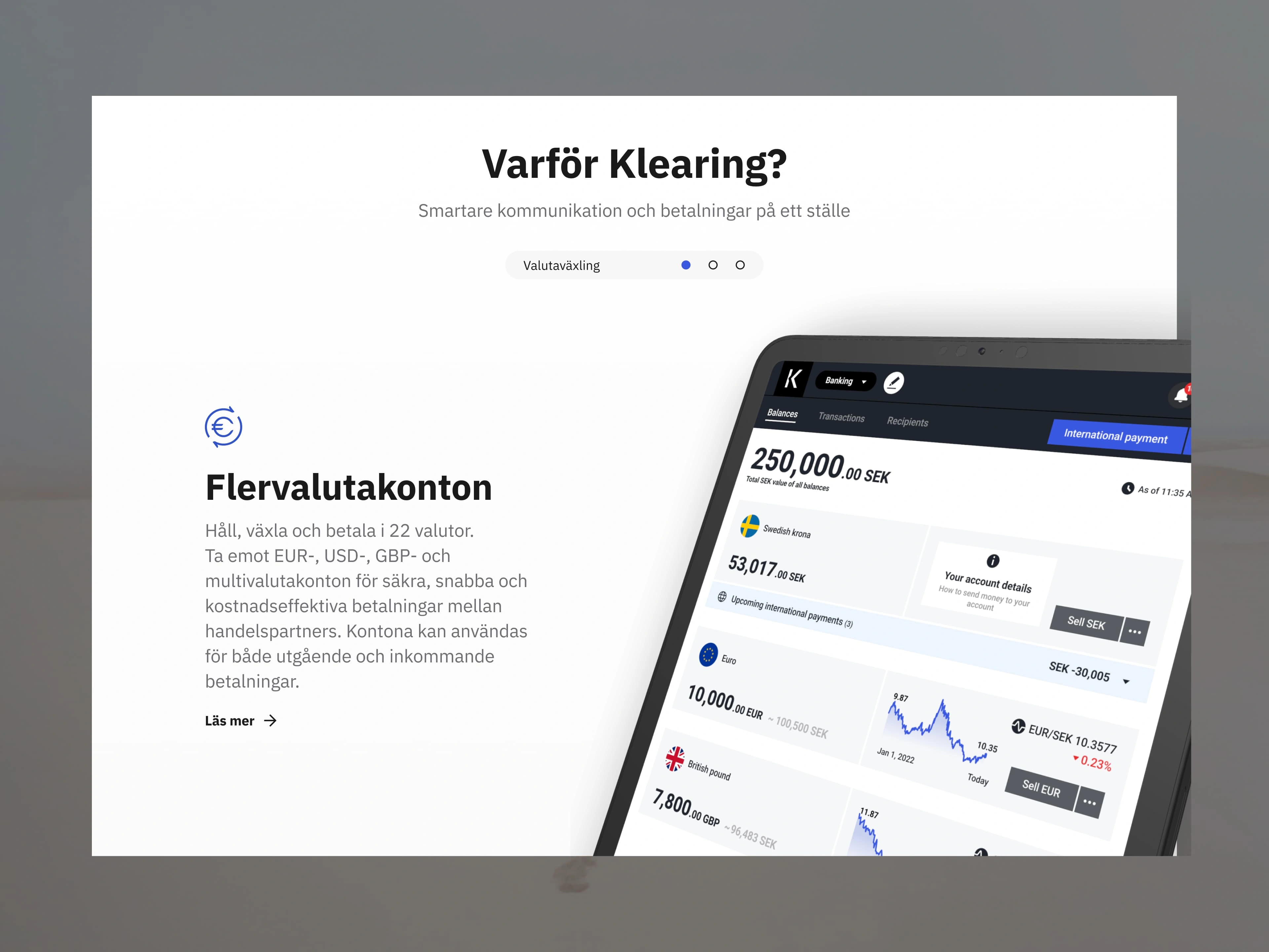 Varför Klearing? Section