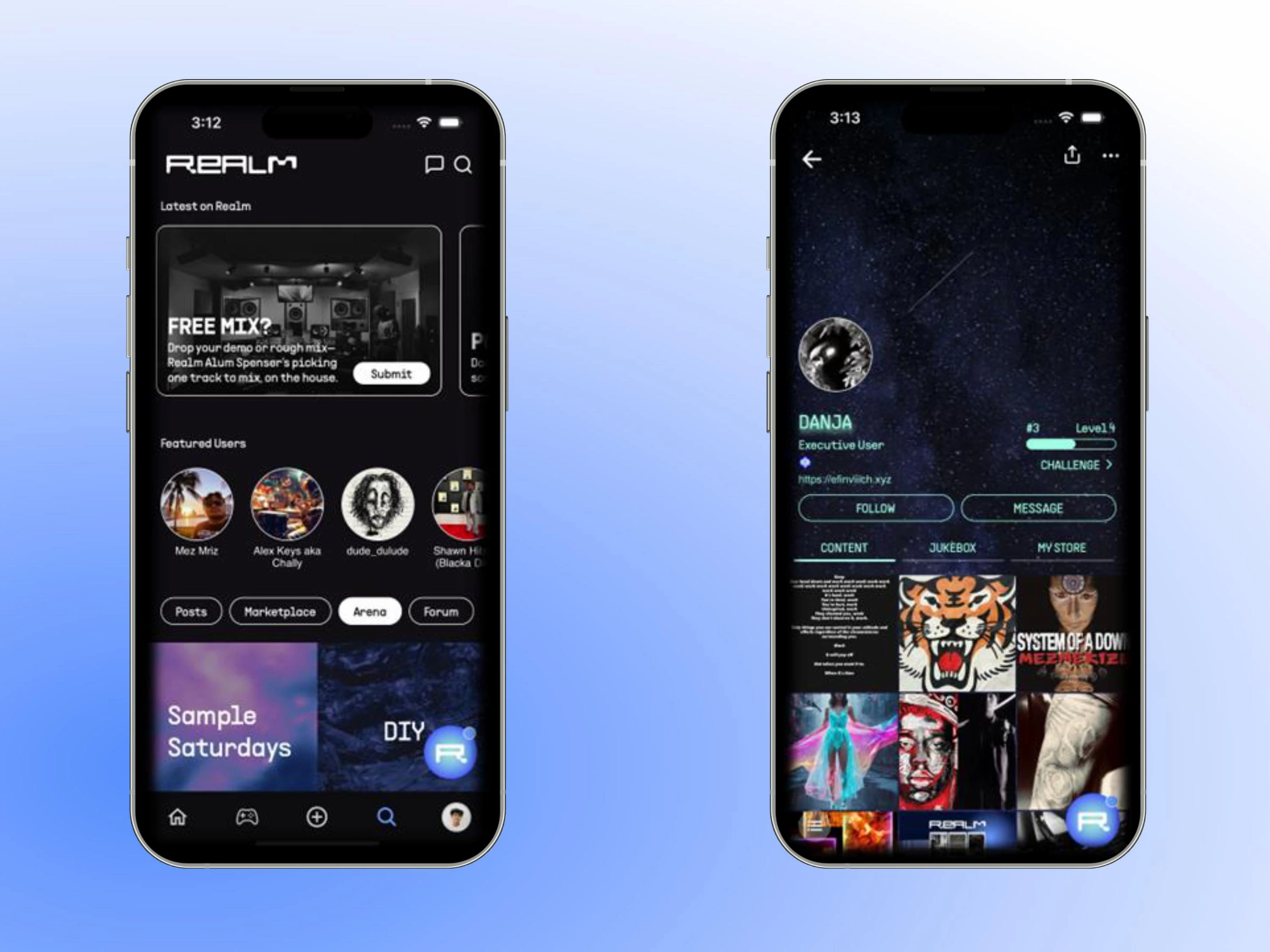 Search and Profile Page | Realm