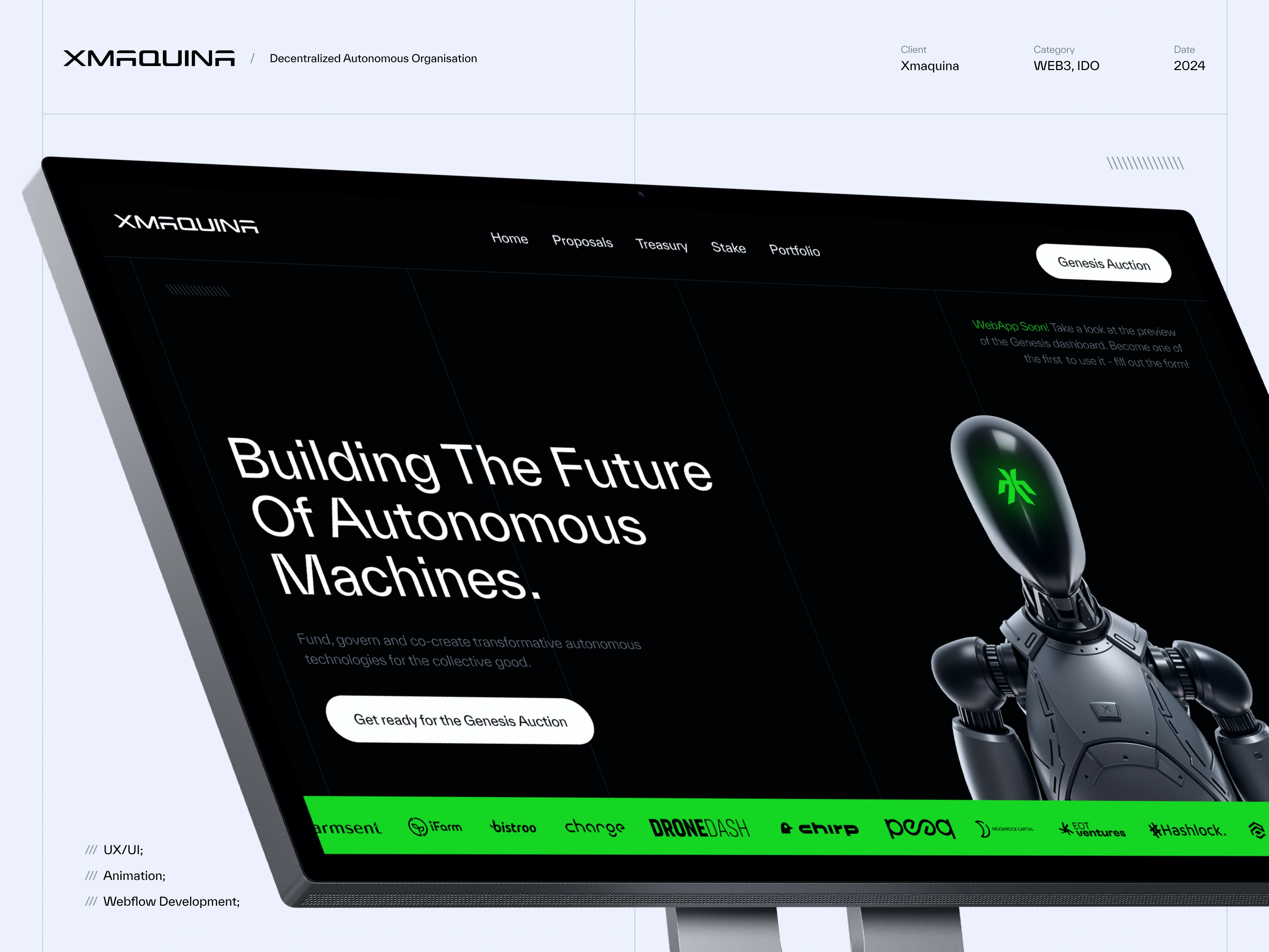 Option for the first screen in a dark colour scheme