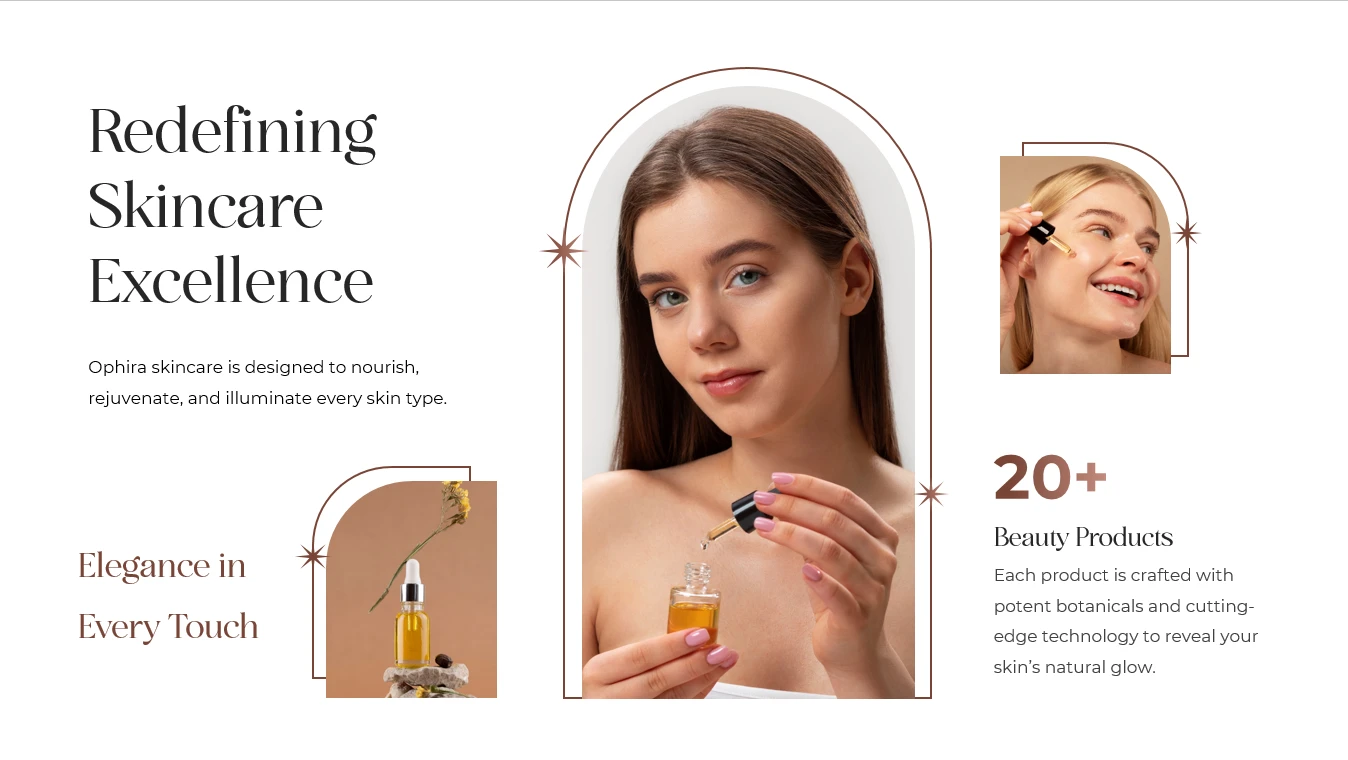 Skincare and beauty products presentation