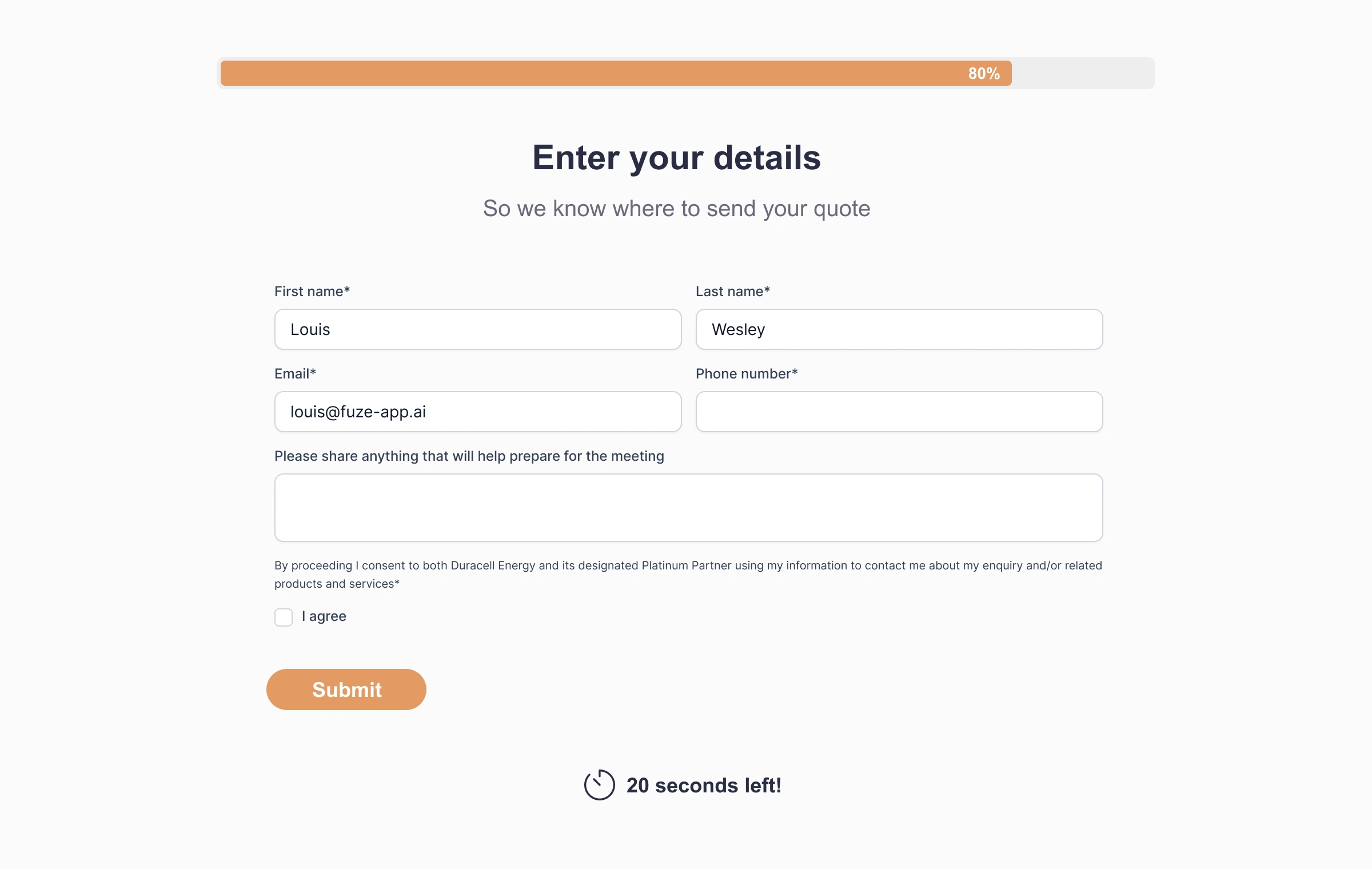 Max 4 required fields (less even better)