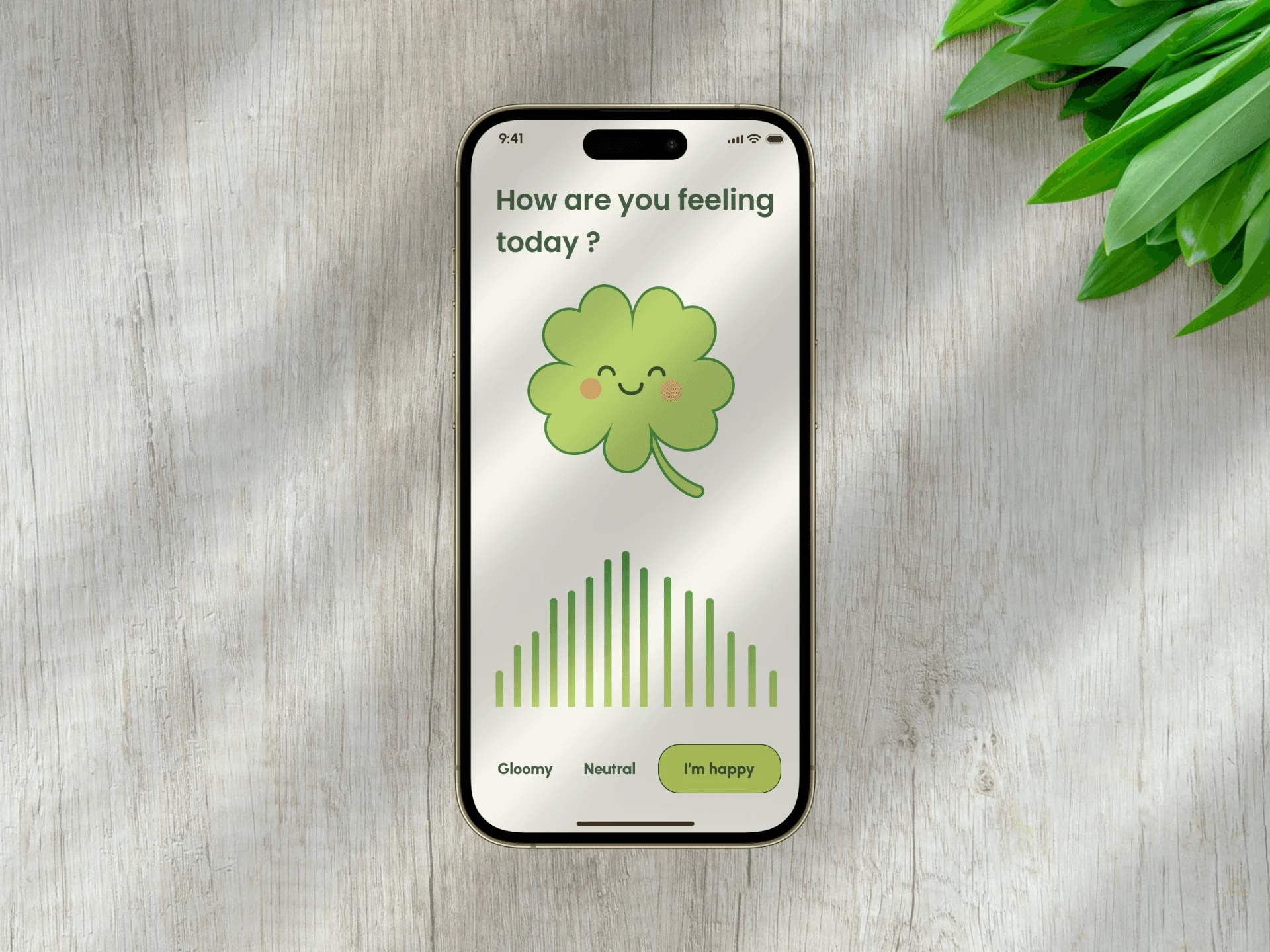 AI mental health mobile app tracker screen